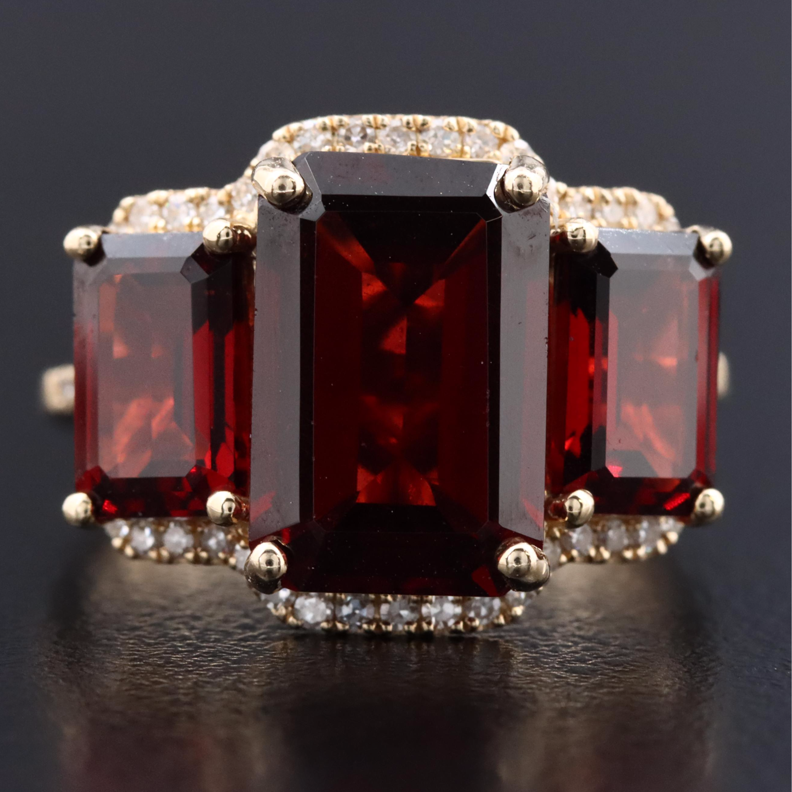 EFFY 14K Garnet and Diamond Ring
