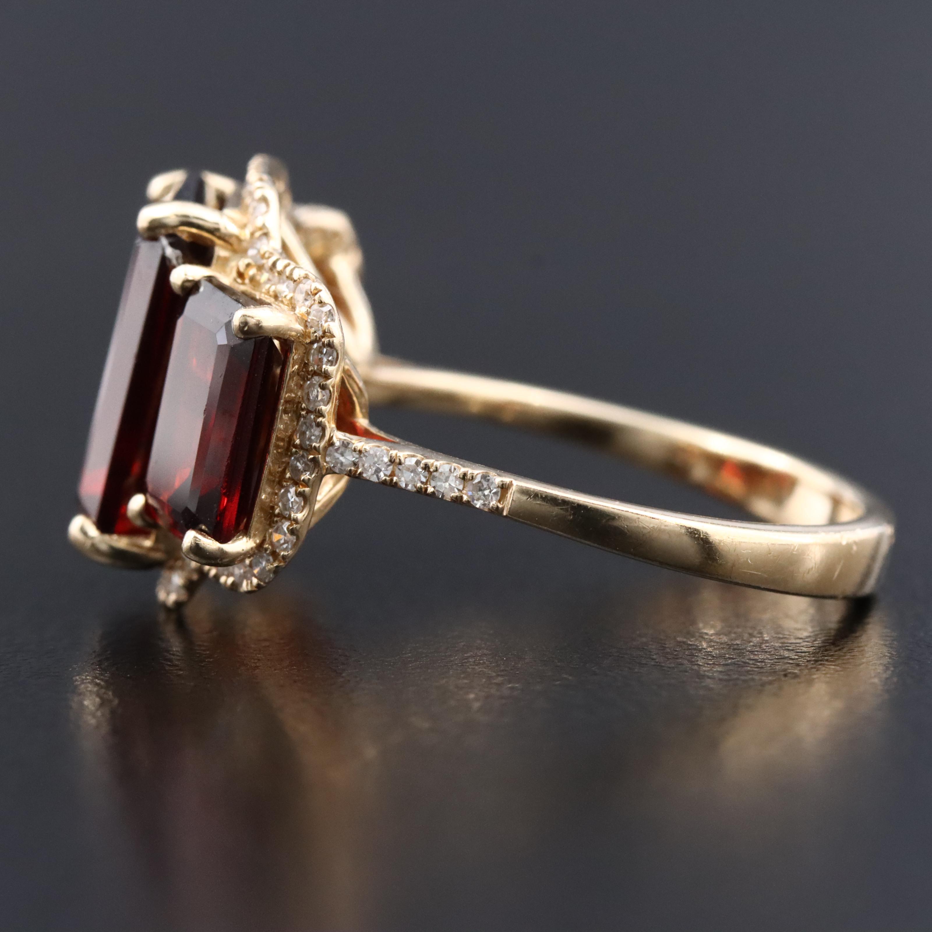 EFFY 14K Garnet and Diamond Ring