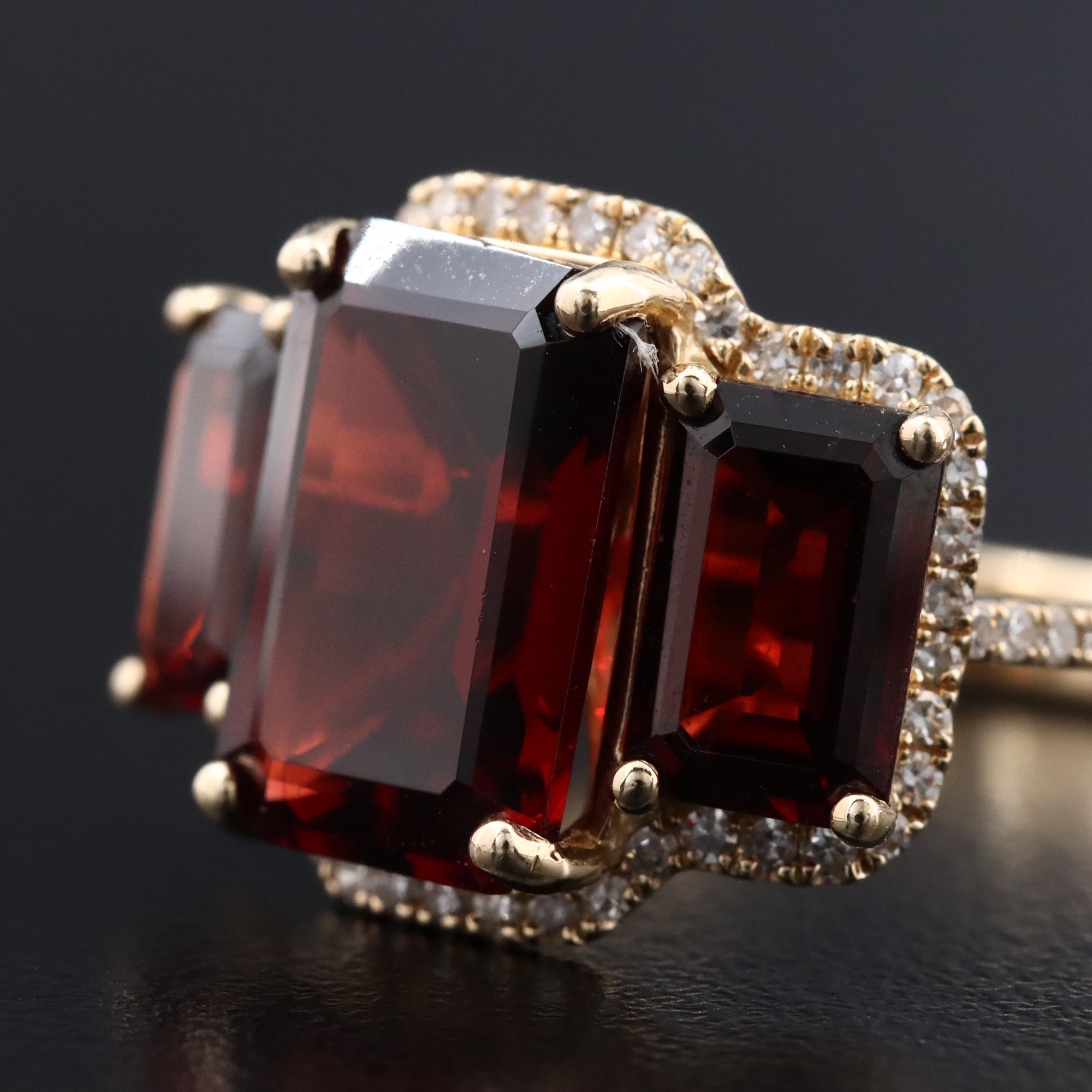 EFFY 14K Garnet and Diamond Ring