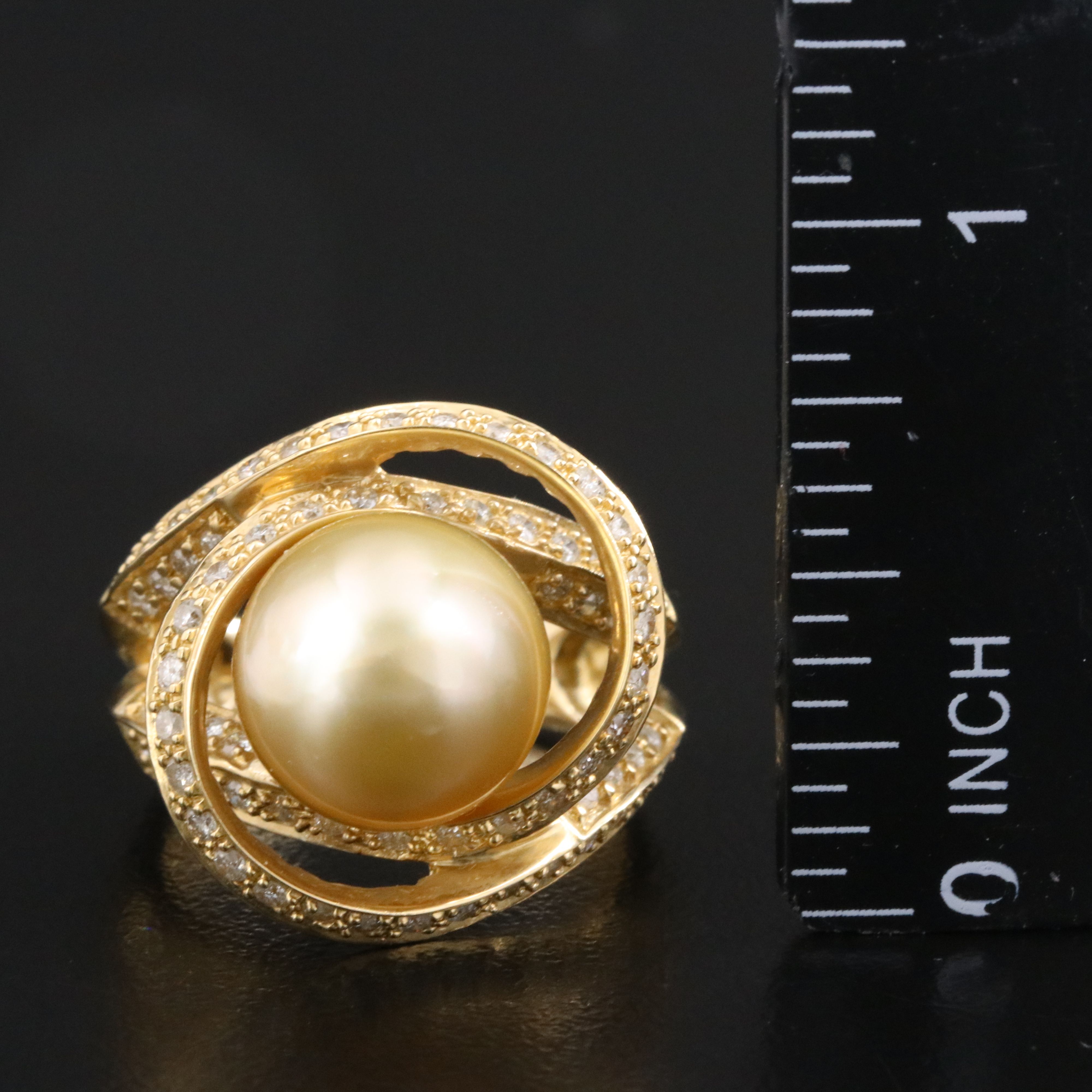 14K Pearl and 1.00 CTW Diamond Ring