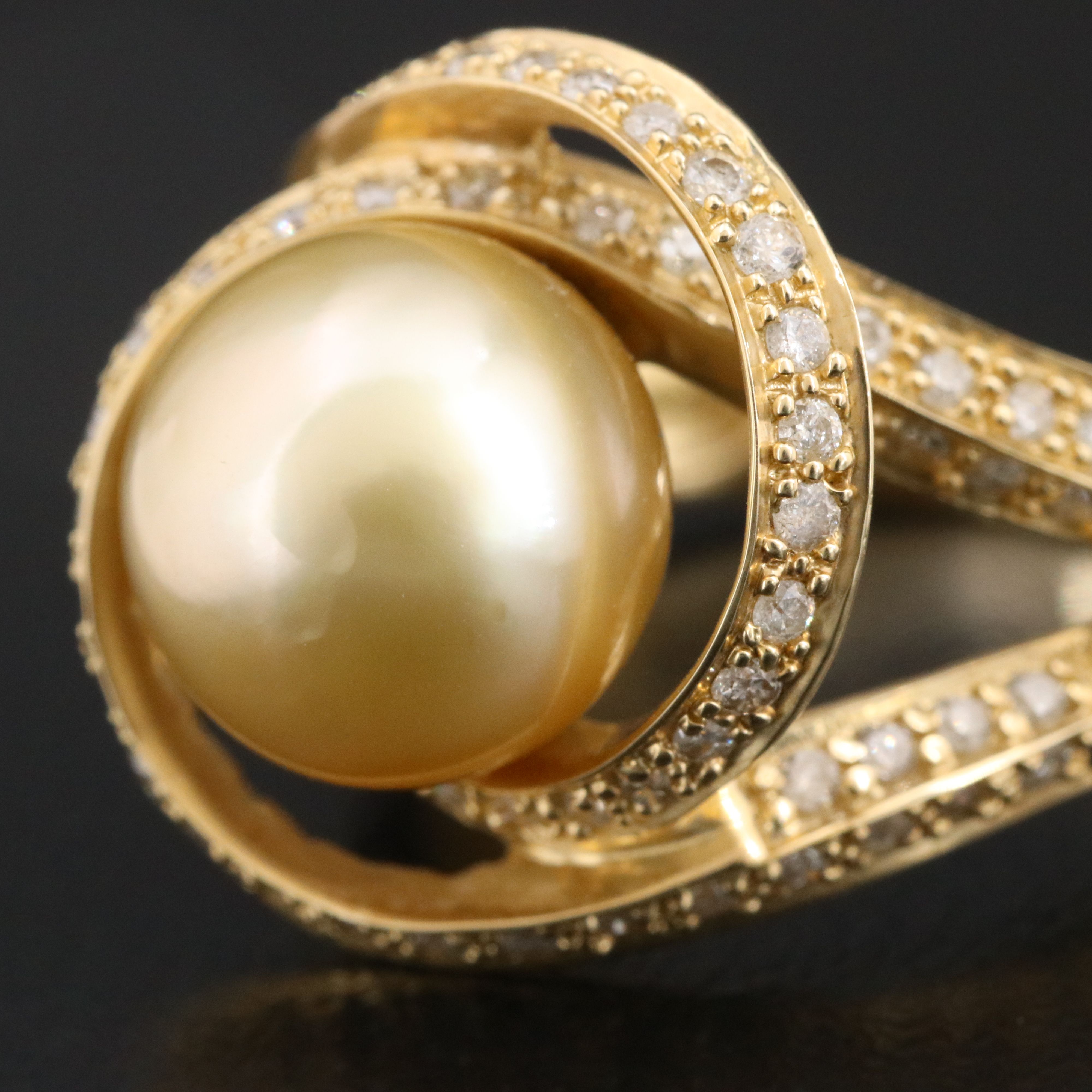 14K Pearl and 1.00 CTW Diamond Ring