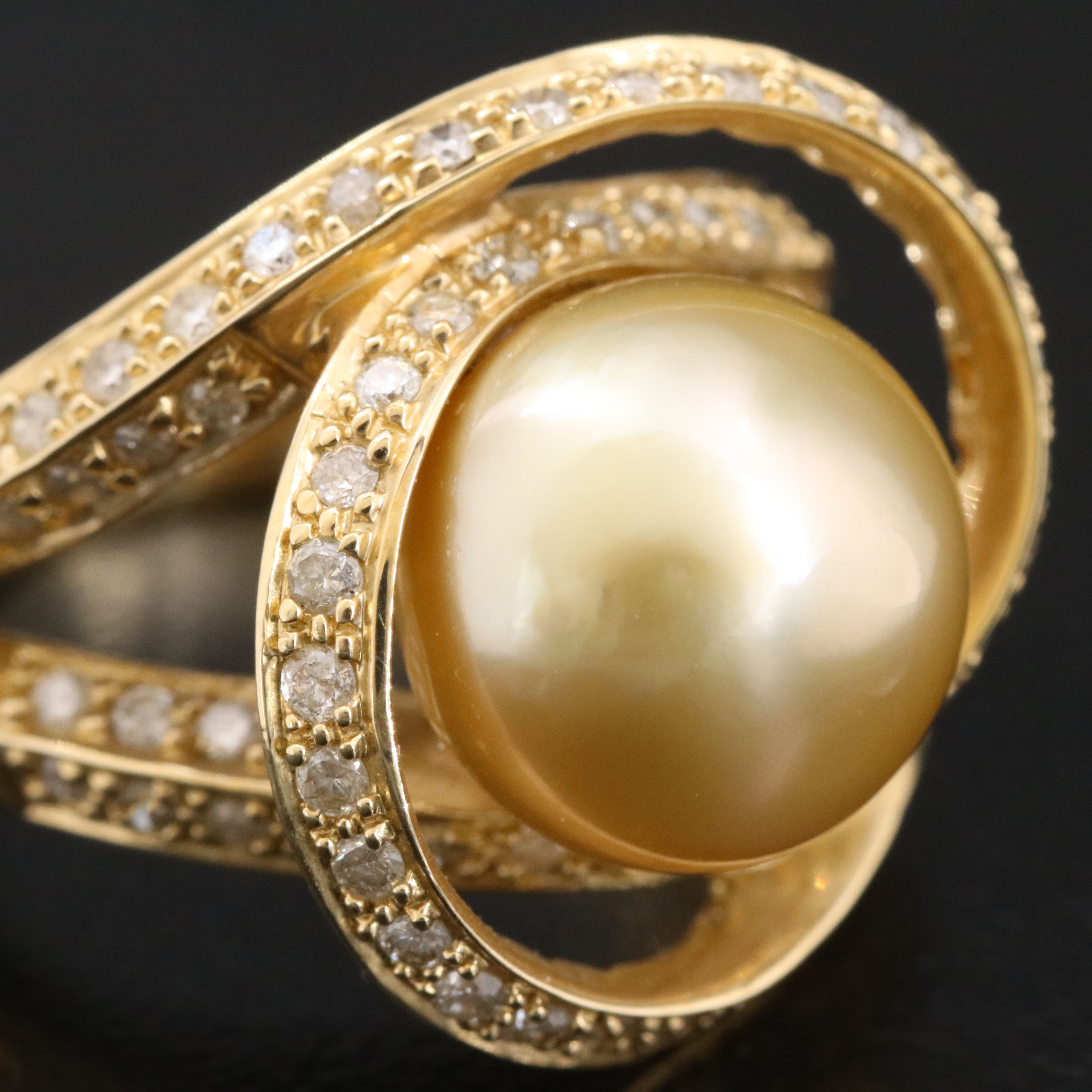 14K Pearl and 1.00 CTW Diamond Ring