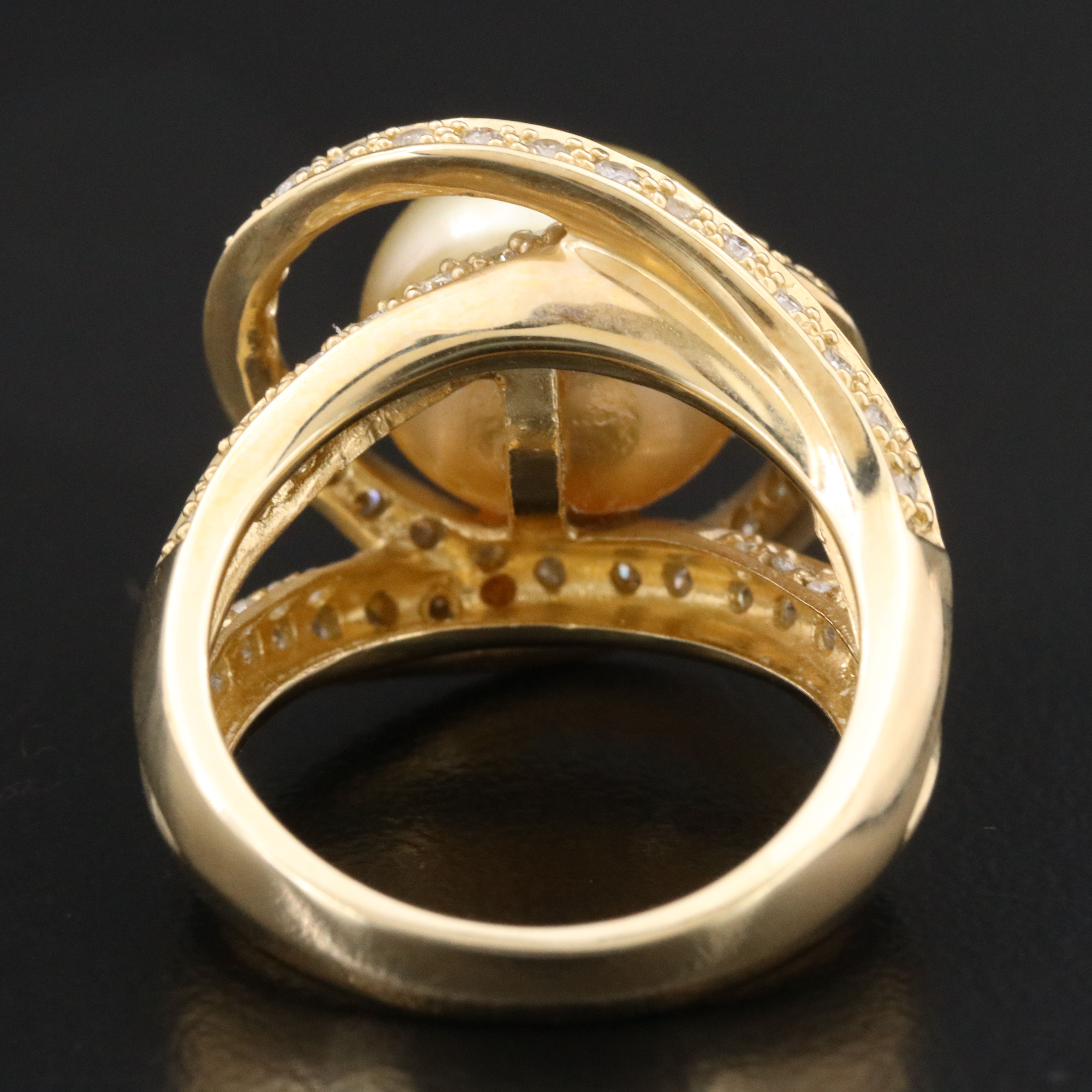 14K Pearl and 1.00 CTW Diamond Ring