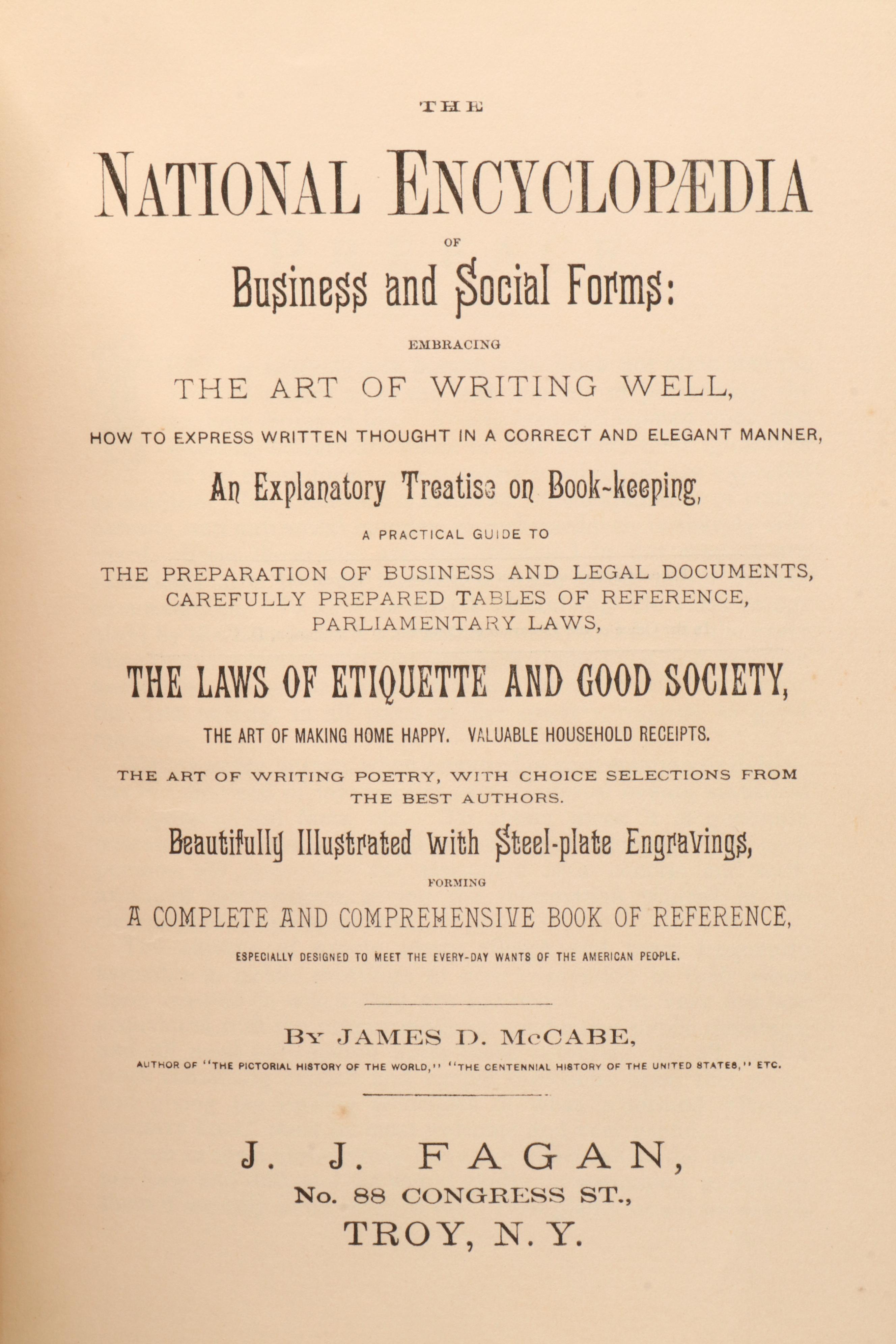"The National Encyclopedia of Business and Social Forms" by James D. McCabe