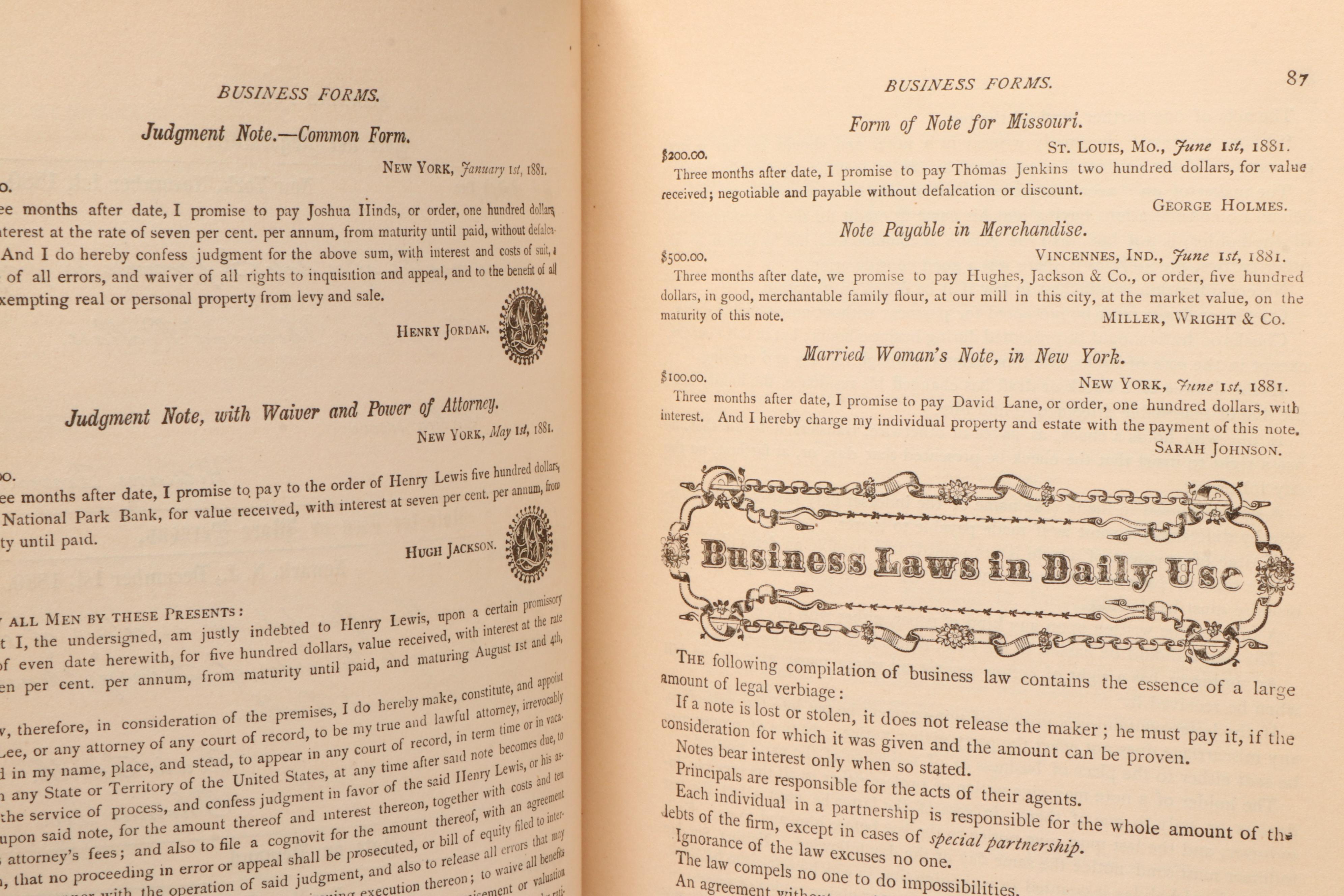 "The National Encyclopedia of Business and Social Forms" by James D. McCabe