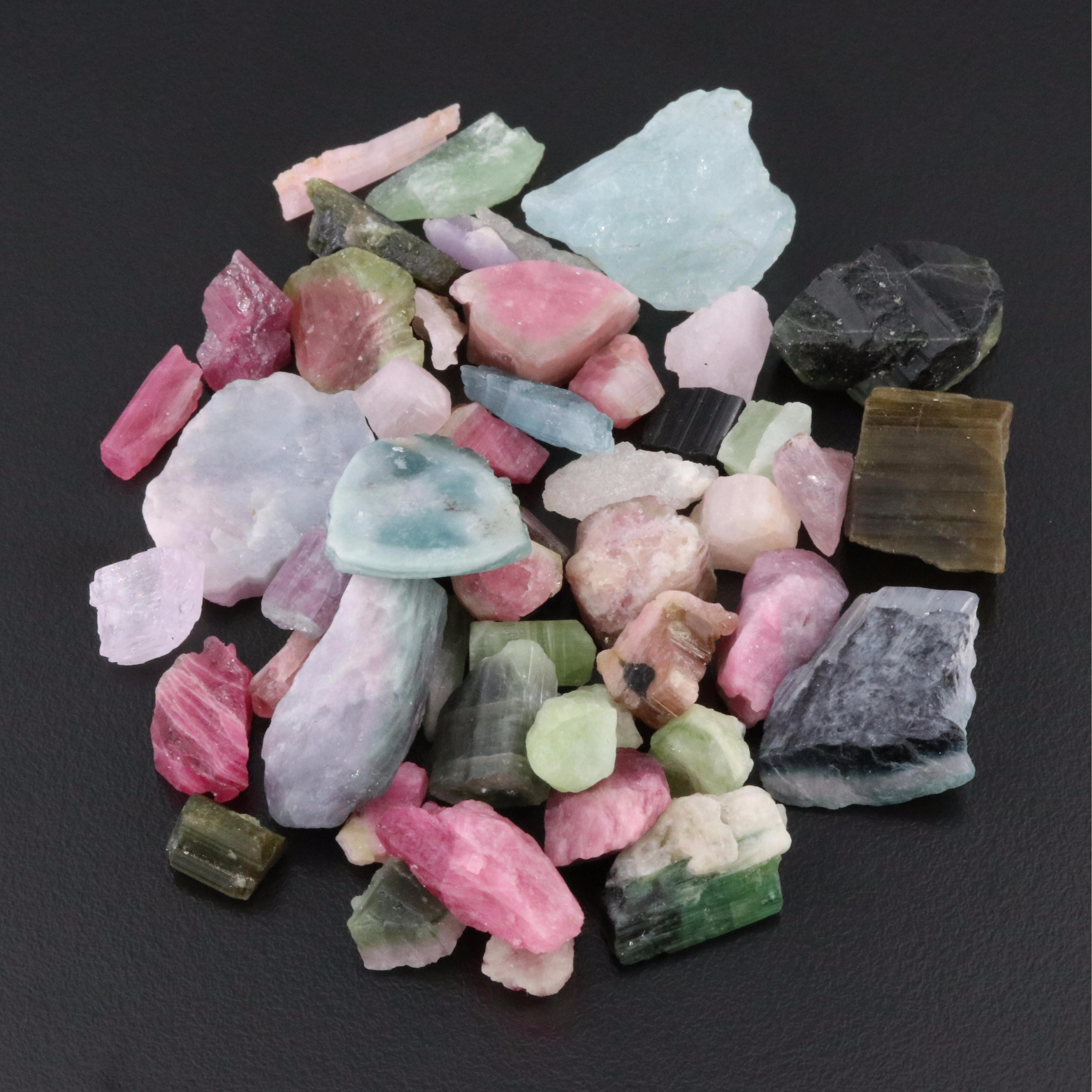 Loose 419.00 CTW Gemostone Lot Including Tourmaline and Aquamarine