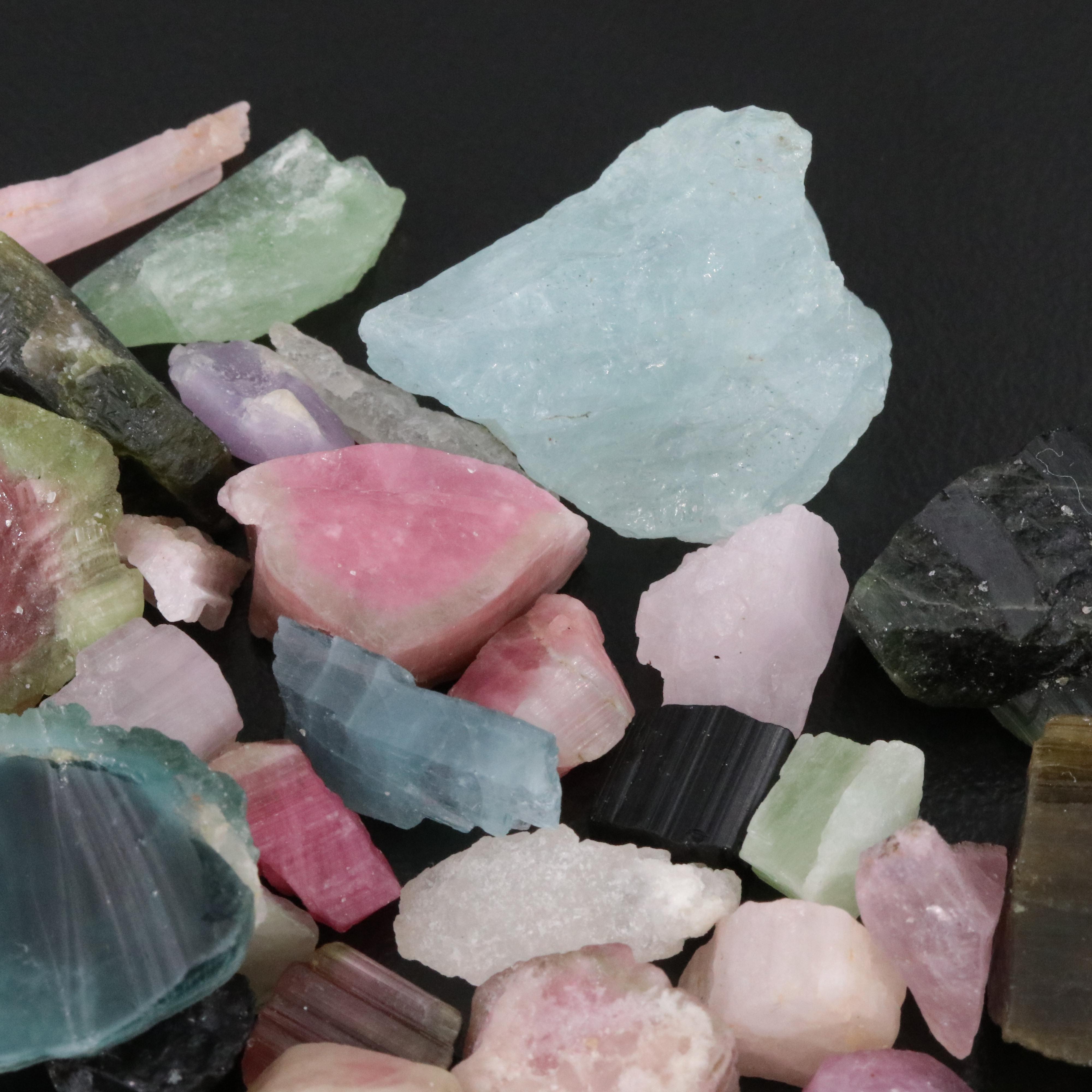 Loose 419.00 CTW Gemostone Lot Including Tourmaline and Aquamarine