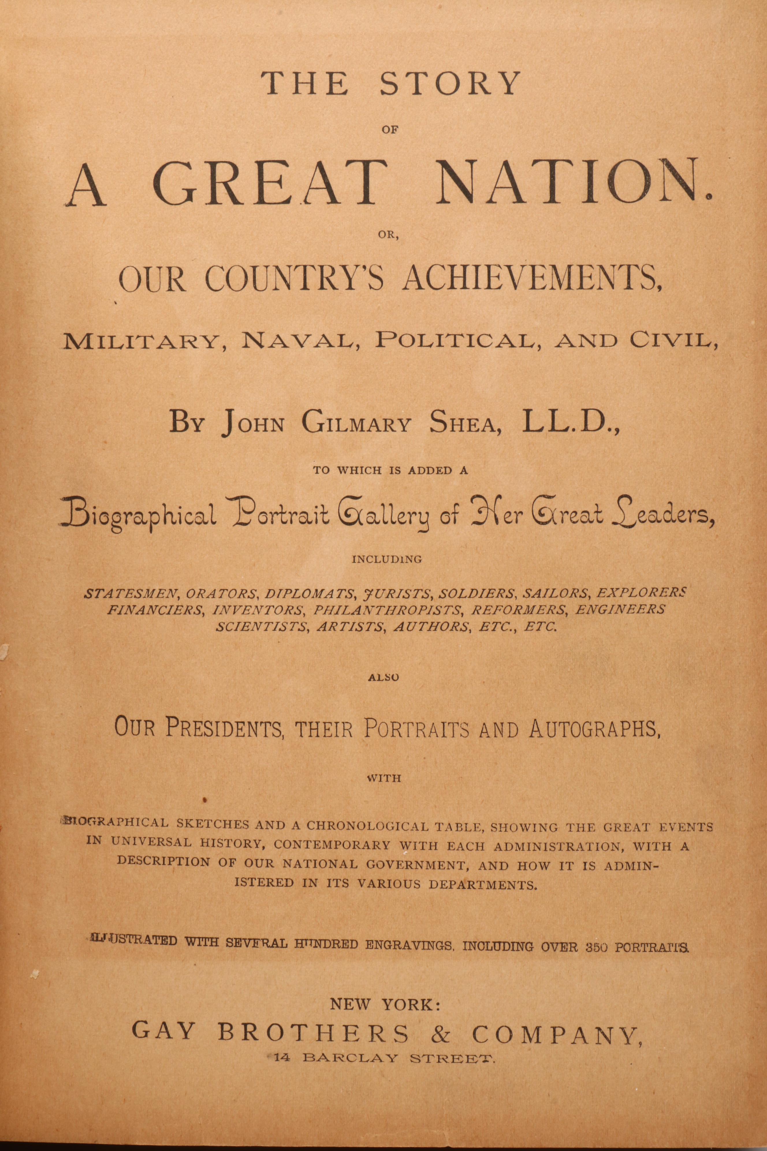 "The Story of A Great Nation" by John Gilmary Shea, 1886