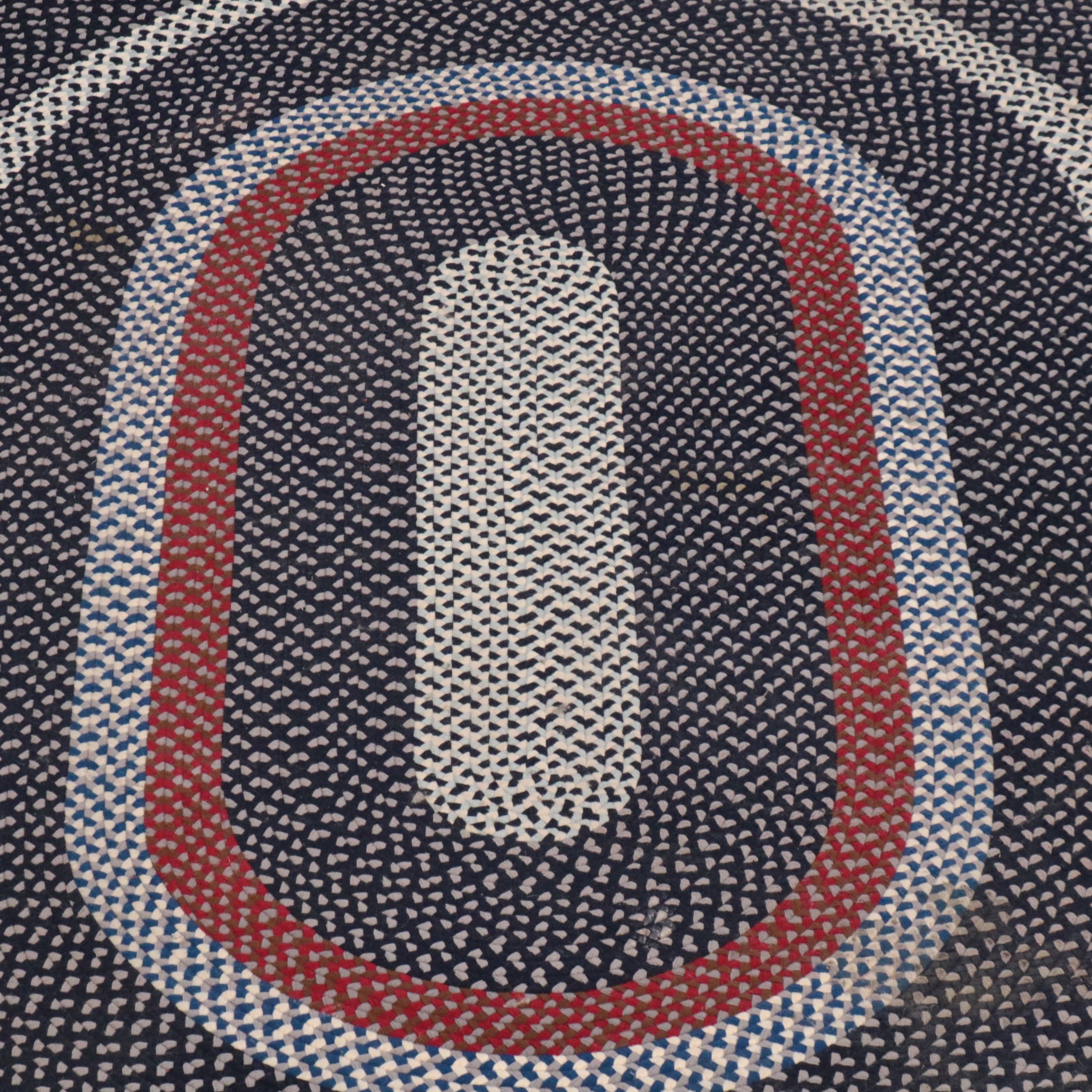 12'1 x 14'11 Oval Handmade Braided Room-Sized Rug