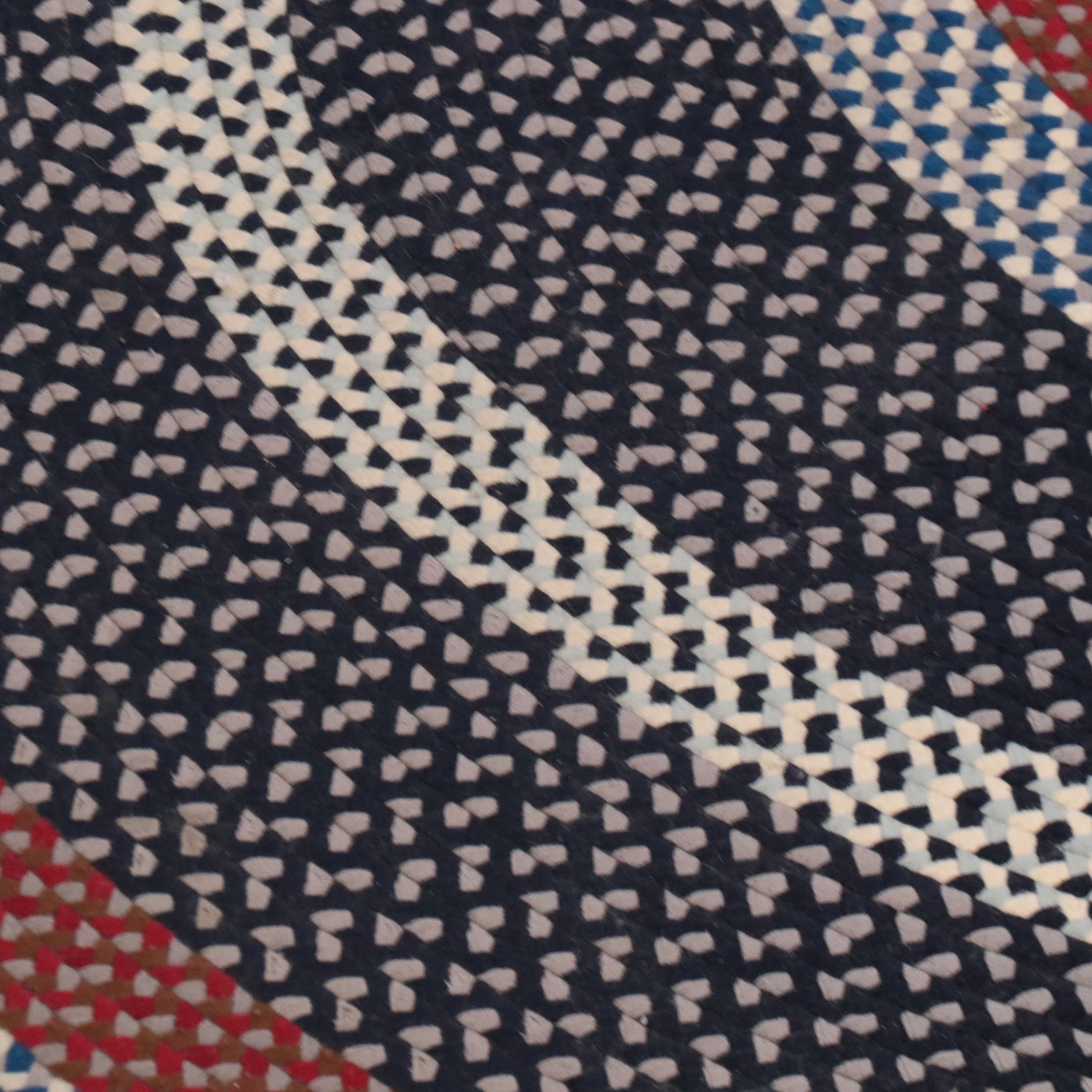 12'1 x 14'11 Oval Handmade Braided Room-Sized Rug