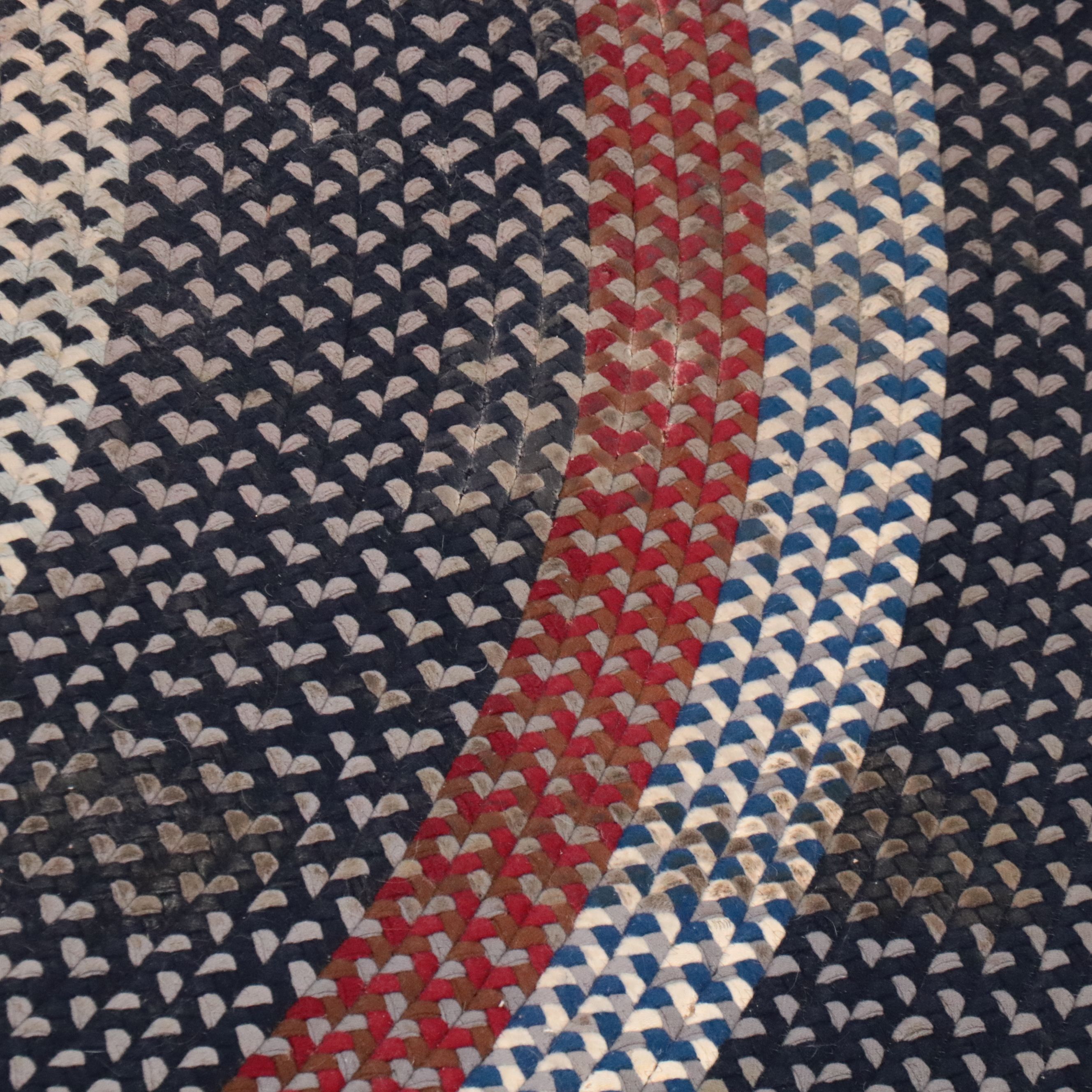 12'1 x 14'11 Oval Handmade Braided Room-Sized Rug