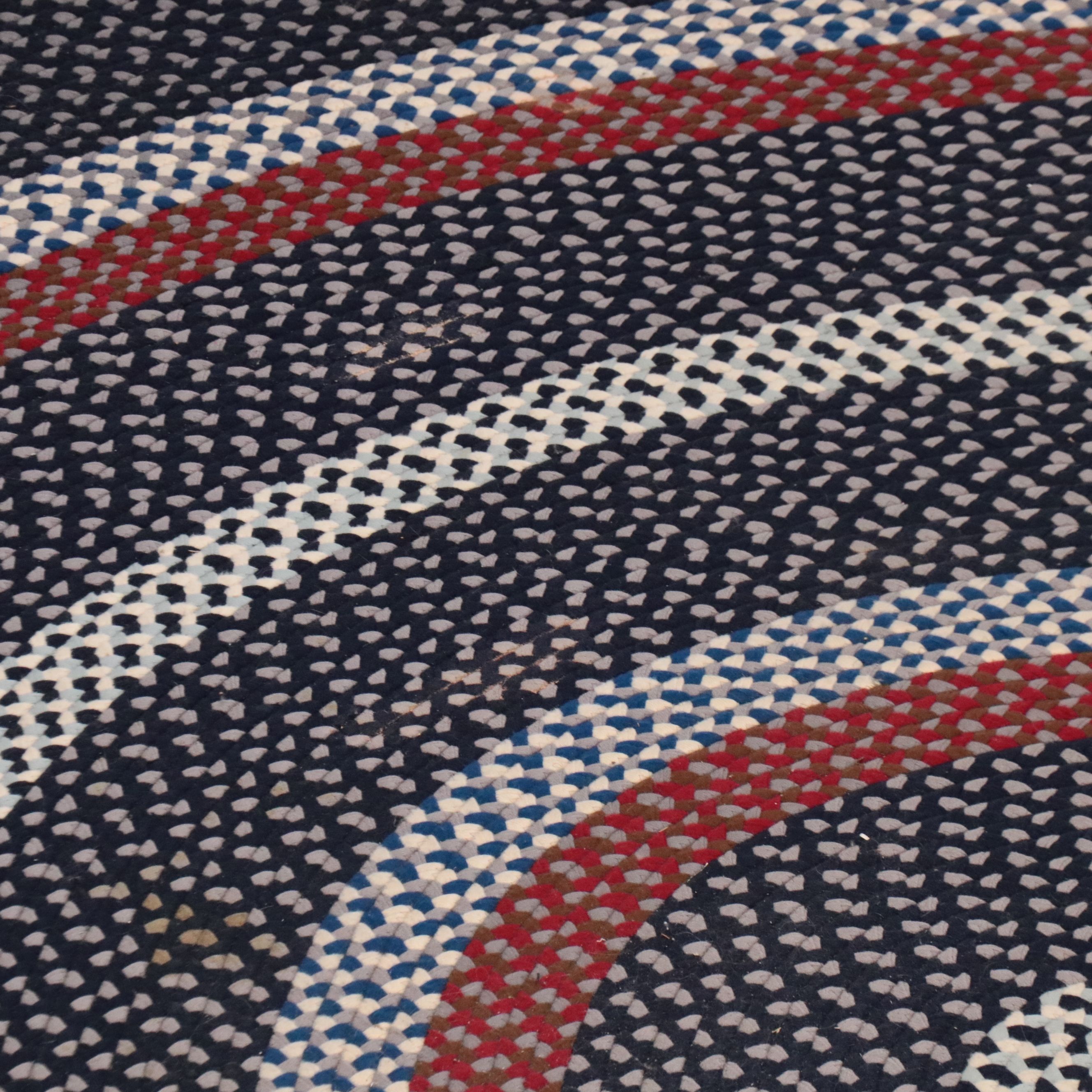 12'1 x 14'11 Oval Handmade Braided Room-Sized Rug