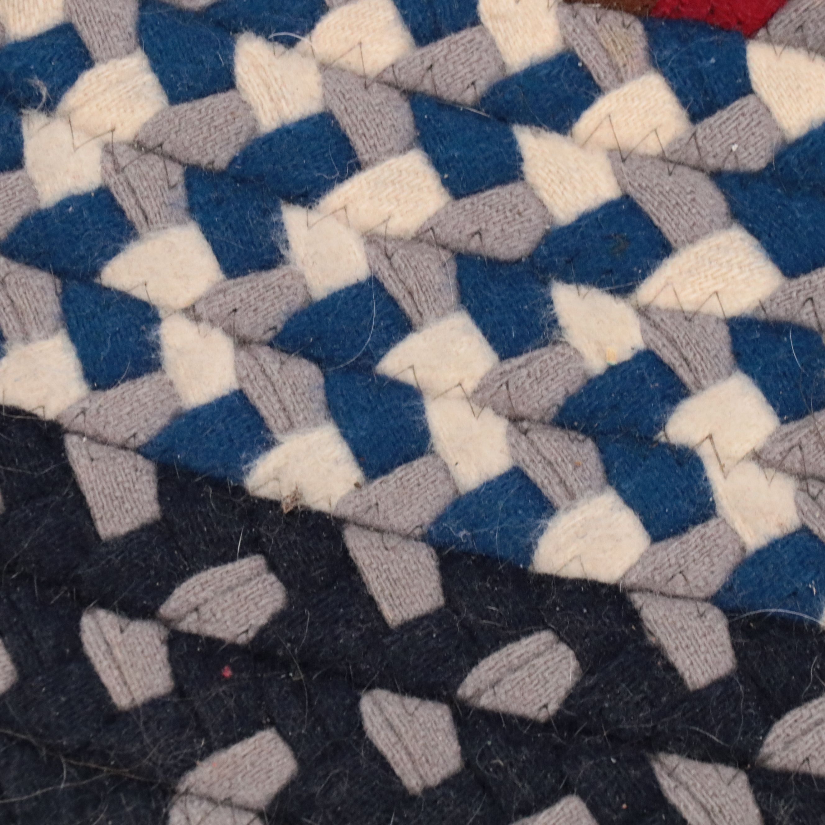 12'1 x 14'11 Oval Handmade Braided Room-Sized Rug