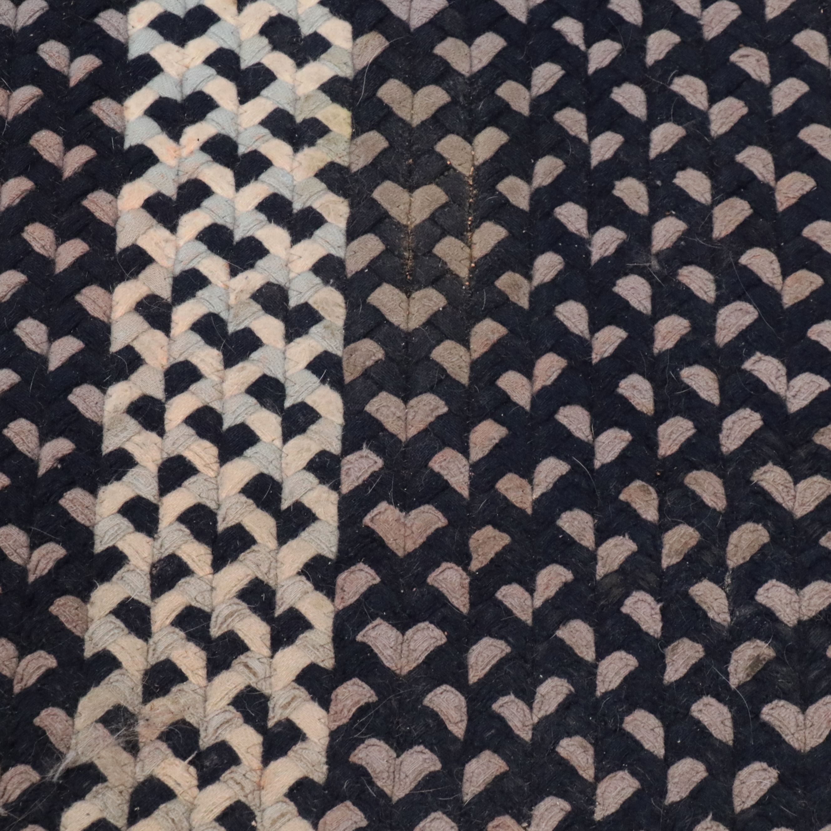 12'1 x 14'11 Oval Handmade Braided Room-Sized Rug