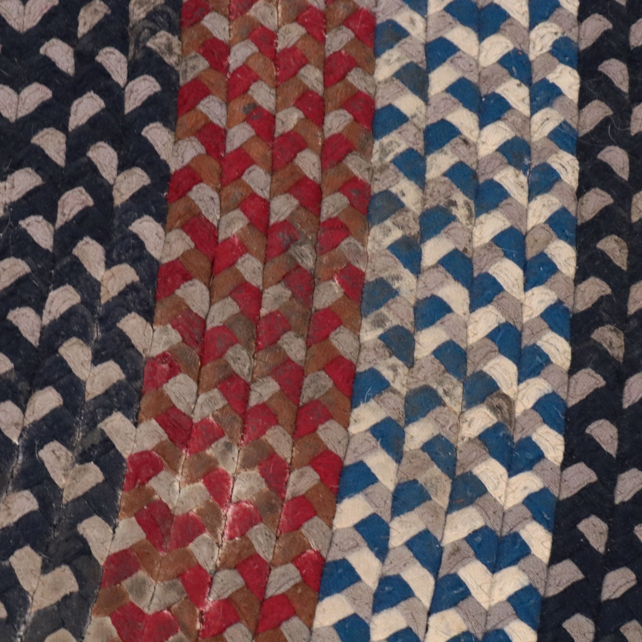 12'1 x 14'11 Oval Handmade Braided Room-Sized Rug