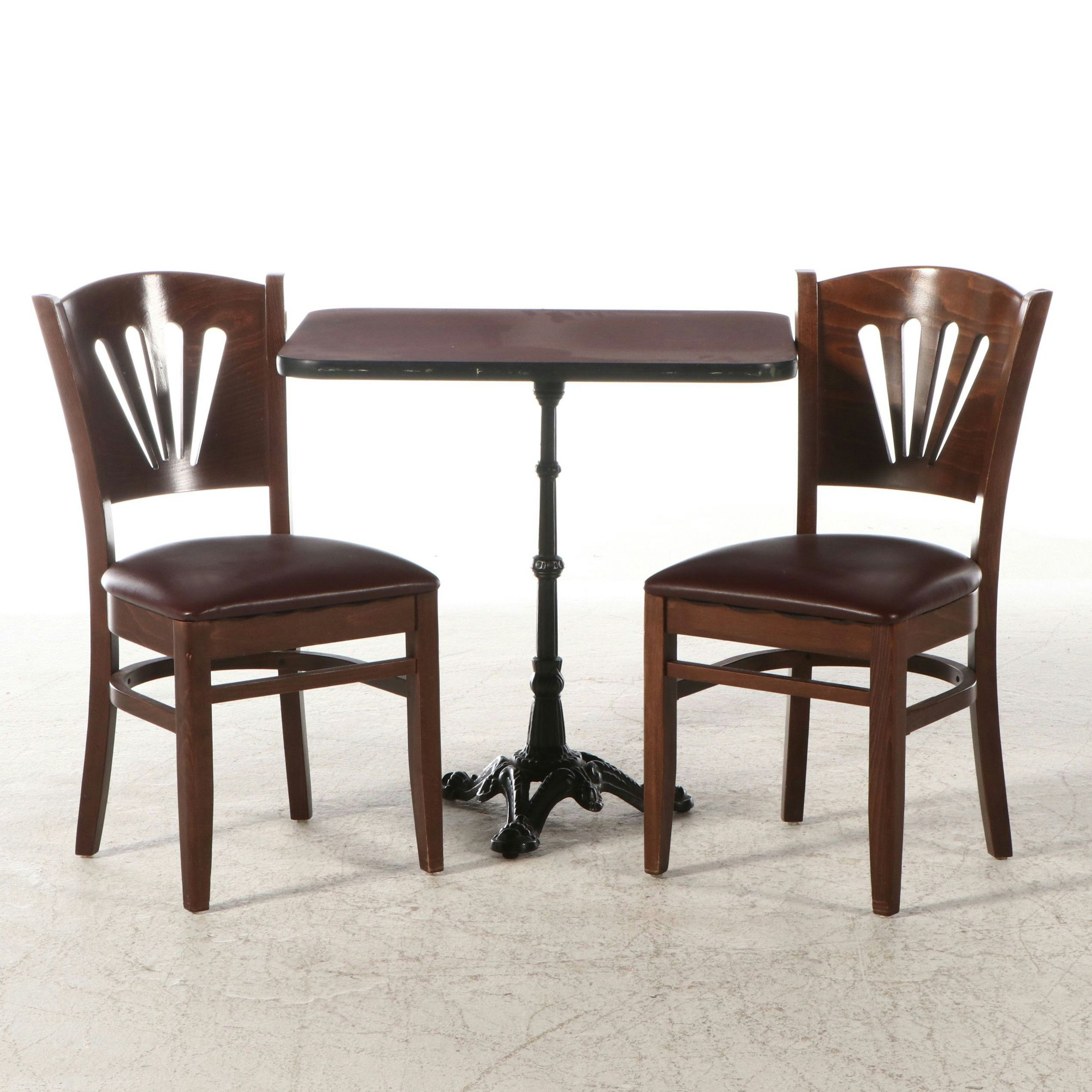 Three Piece Art Nouveau Style Dining Set with M. Dietz & Son Chairs
