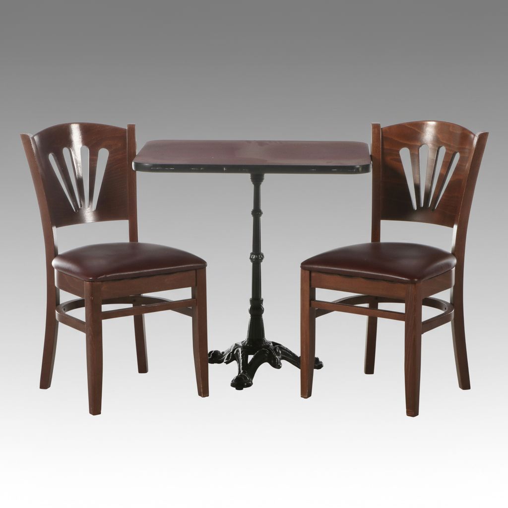Three Piece Art Nouveau Style Dining Set with M. Dietz & Son Chairs