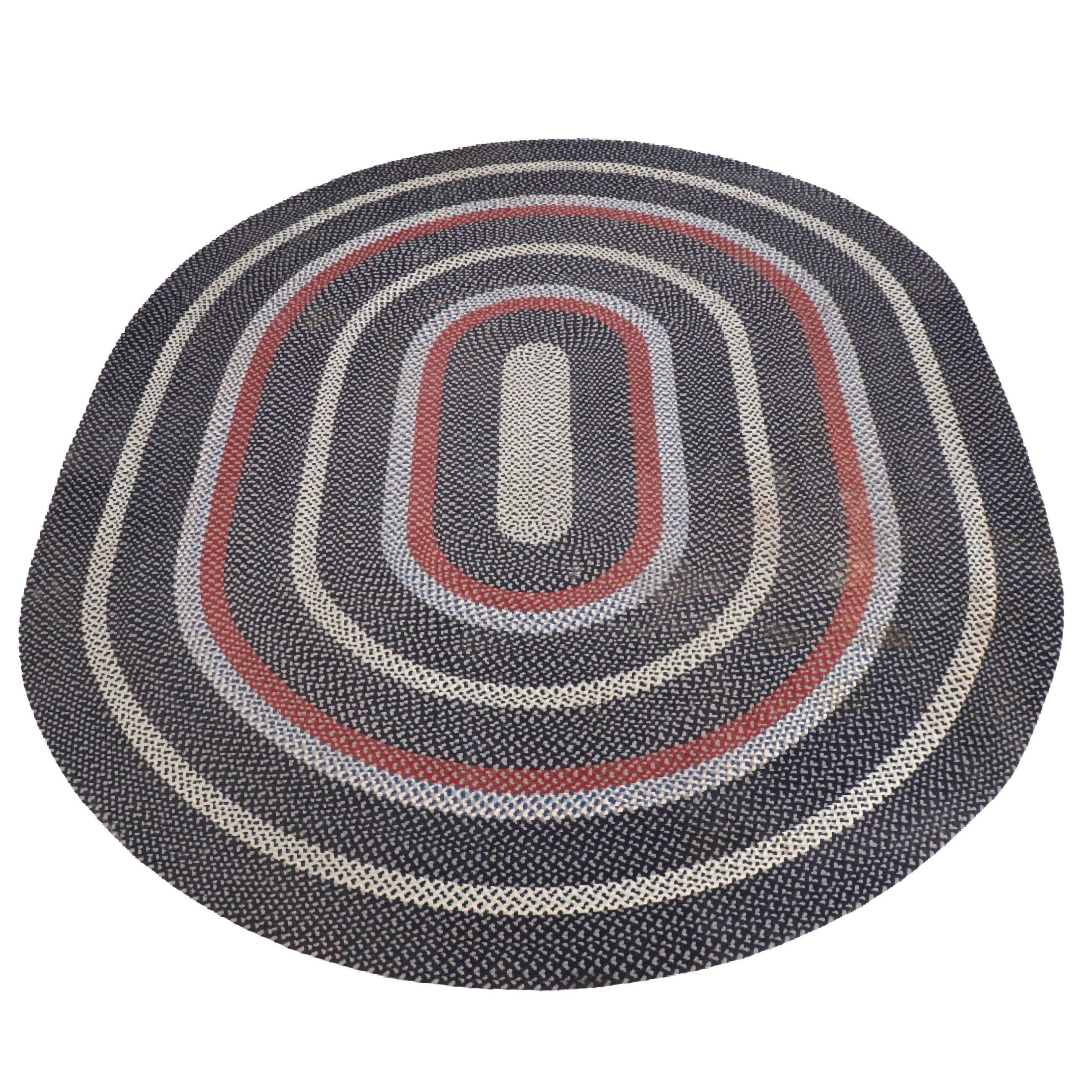 12'1 x 14'11 Oval Handmade Braided Room-Sized Rug