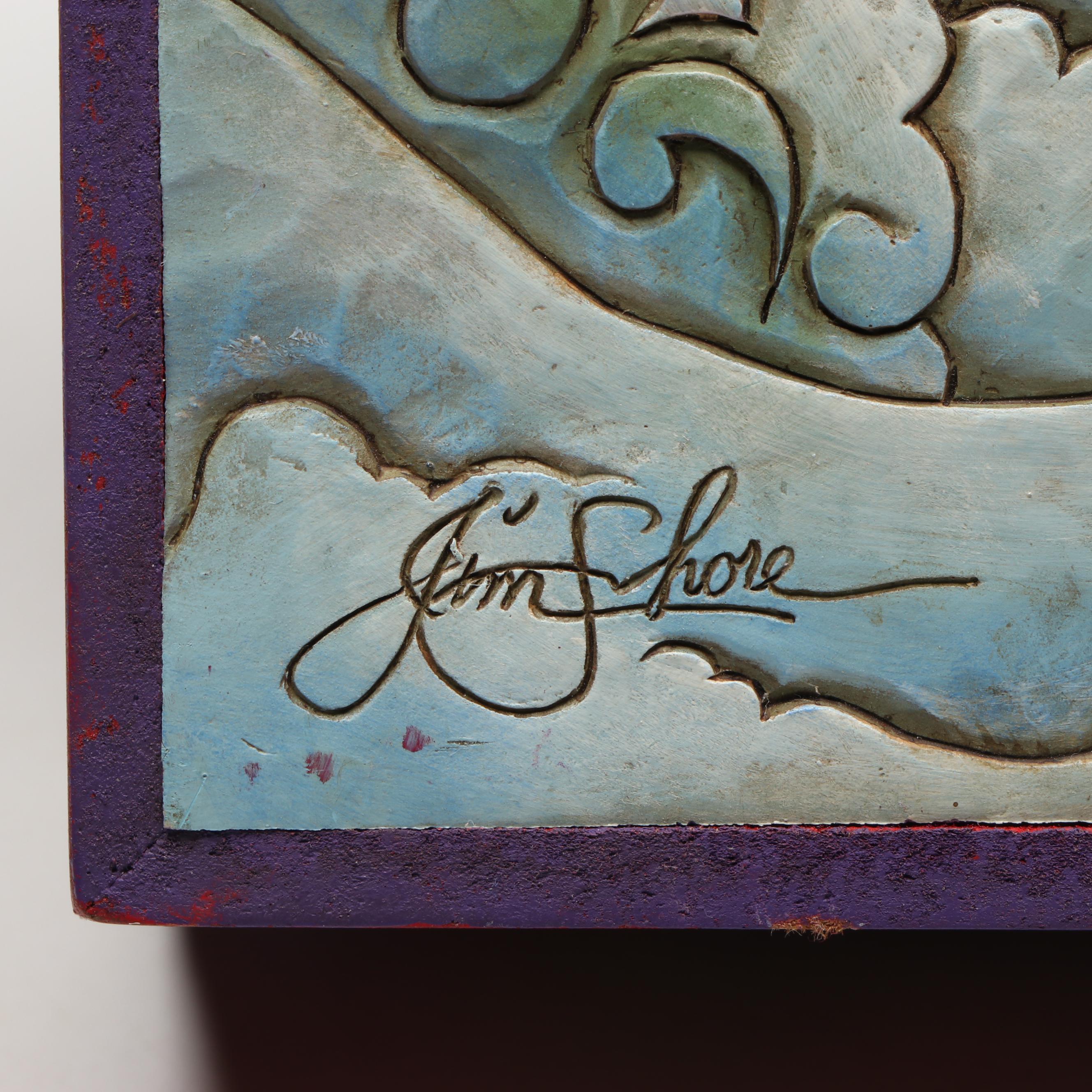 Jim Shore "Santa's Christmas Greeting" Folk Art Carved Wood Box