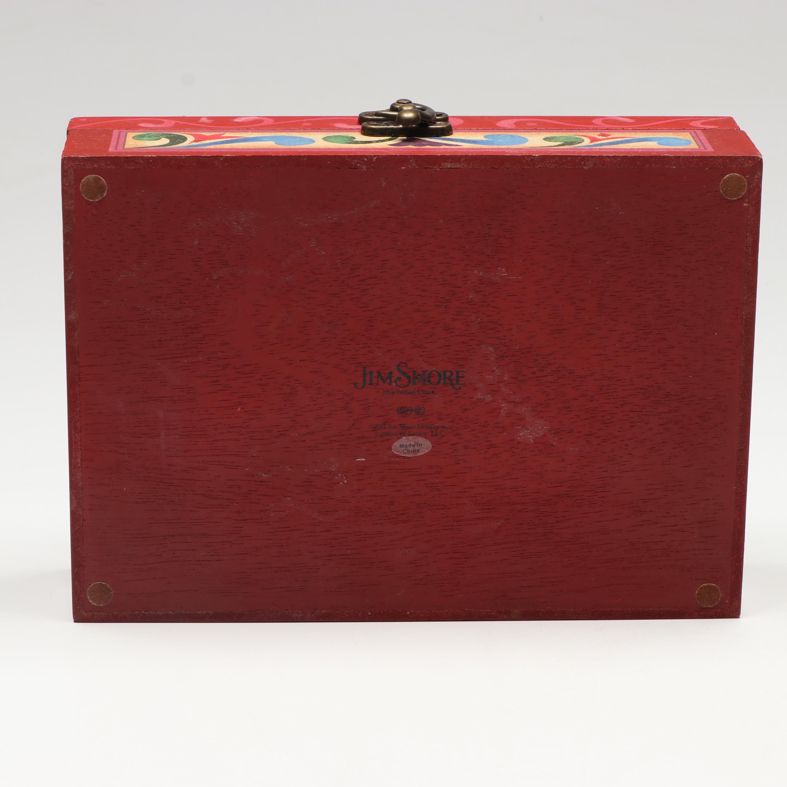 Jim Shore "Santa's Christmas Greeting" Folk Art Carved Wood Box