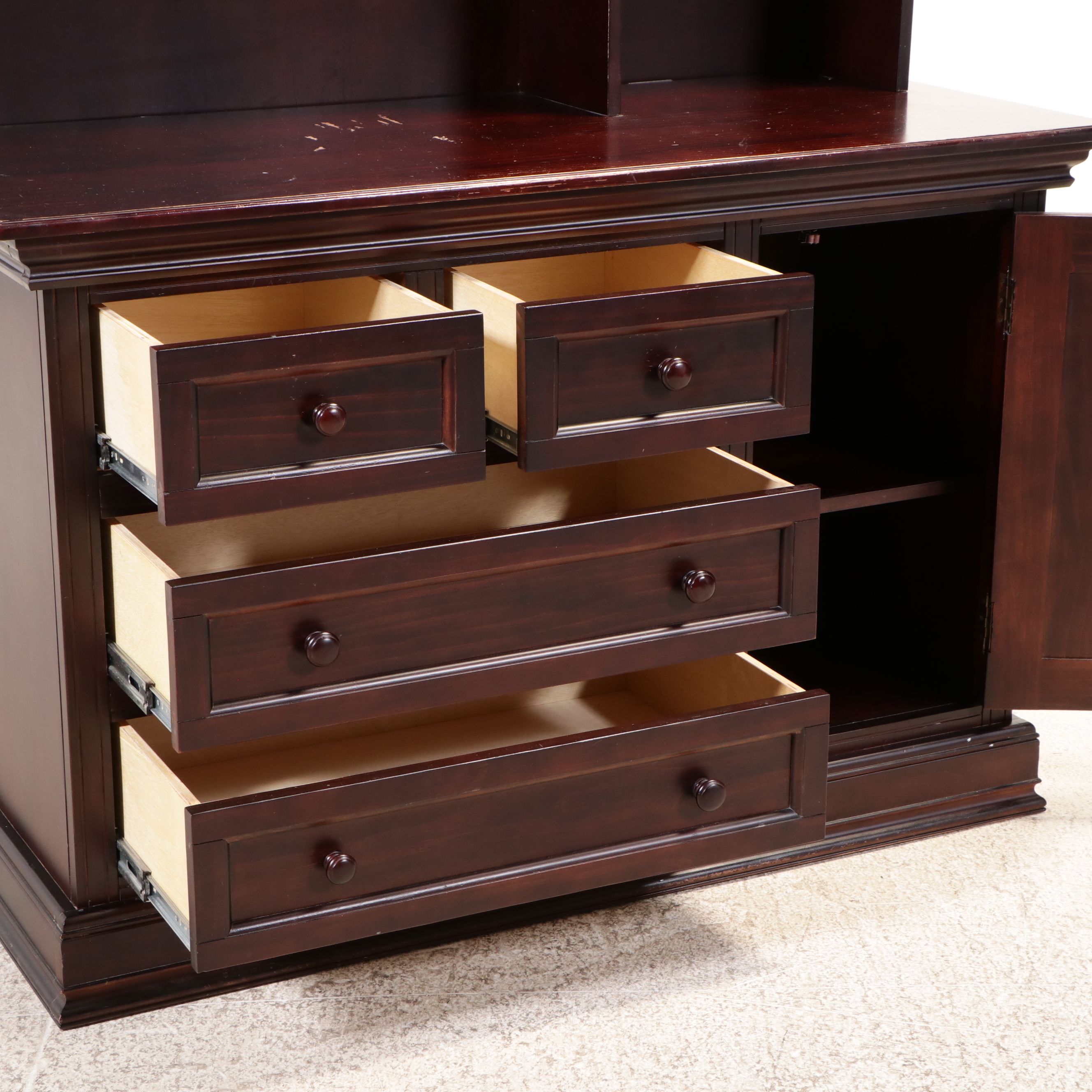 Baby Appleseed Shaker Style Walnut Finish Bookcase Cabinet