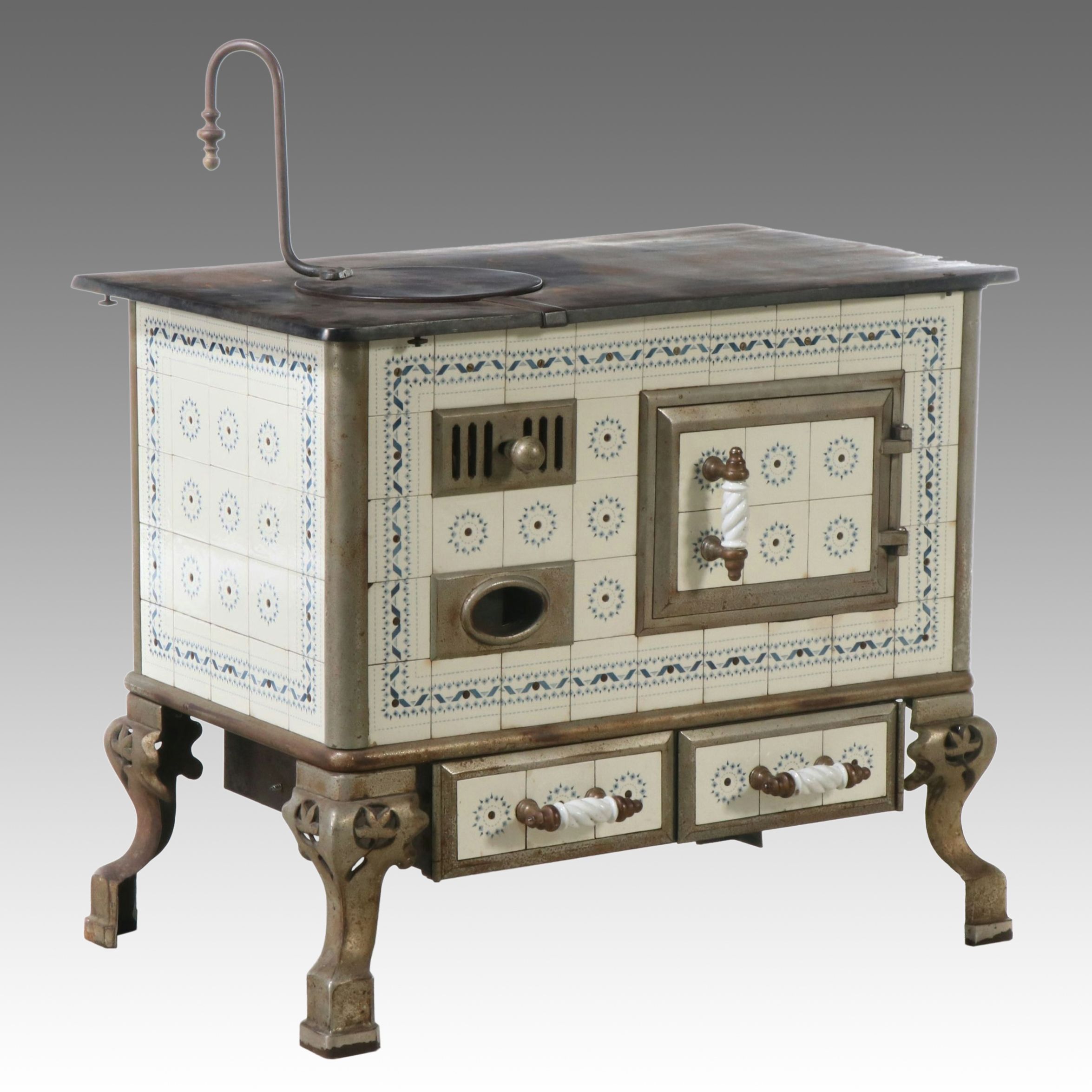 European Art Nouveau Style Tile Stove, Late 19th/ Early 20th Century