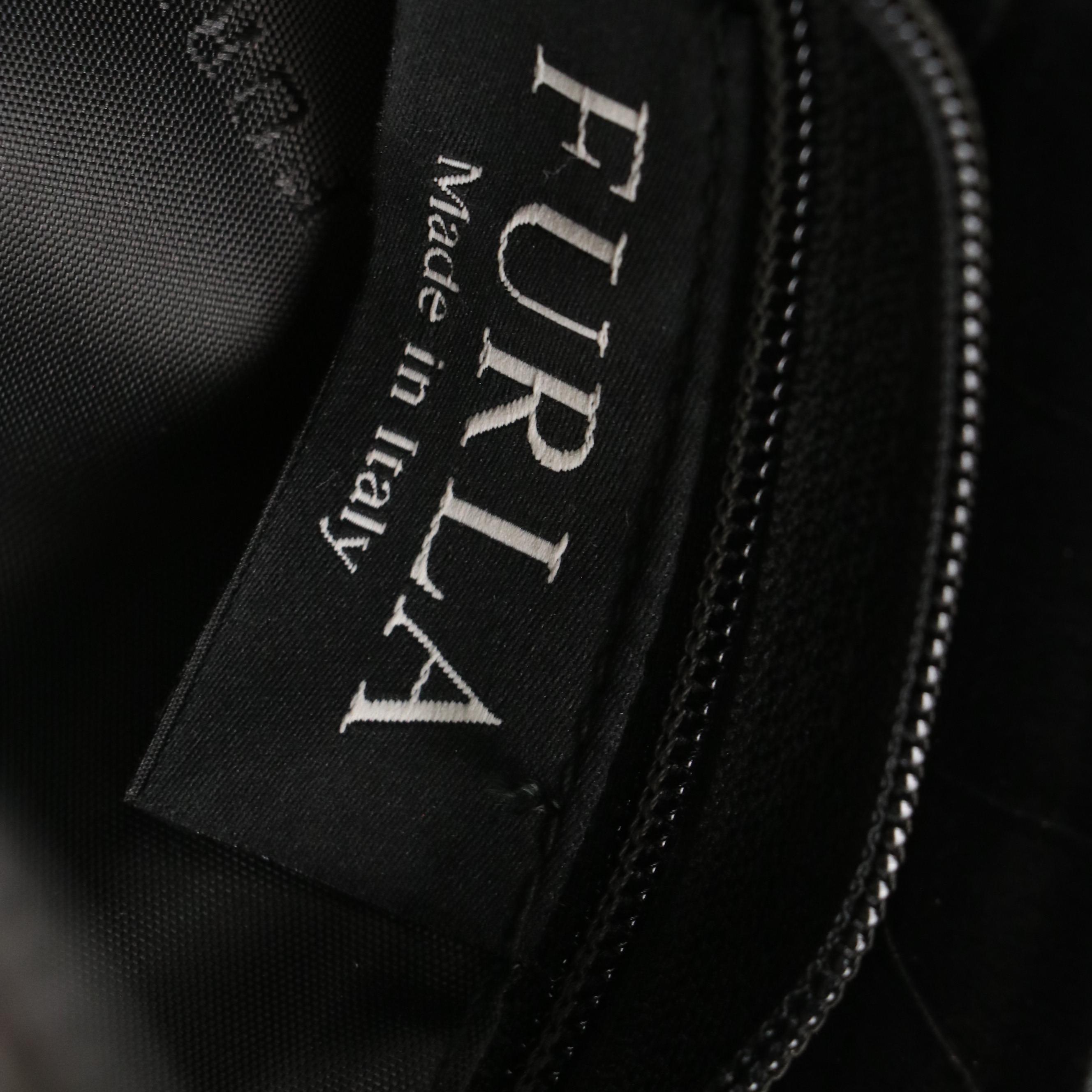 Furla Black Croc Embossed Leather Handbag