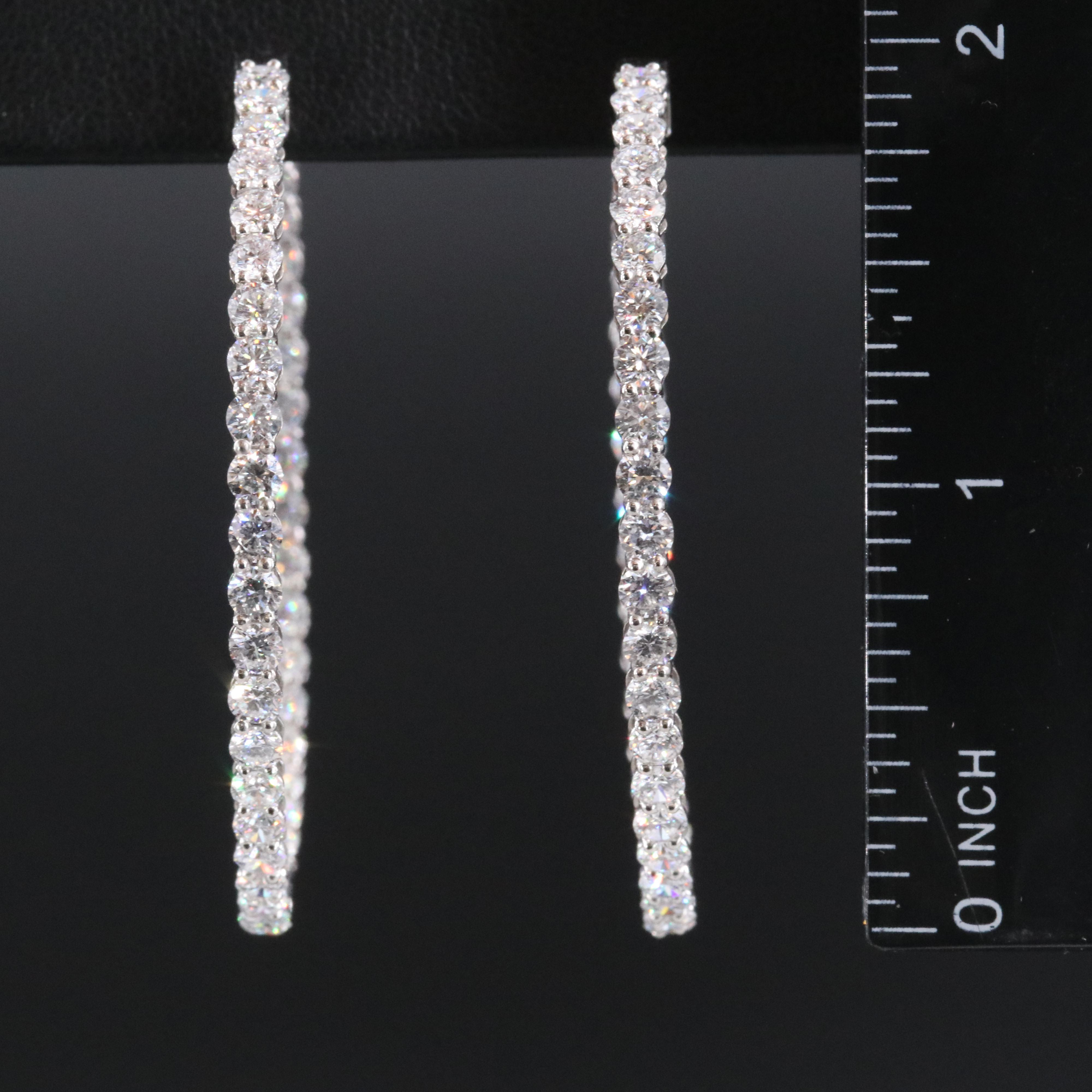 Platinum 9.02 CTW Lab Grown Diamond Inside-Out Hoop Earrings