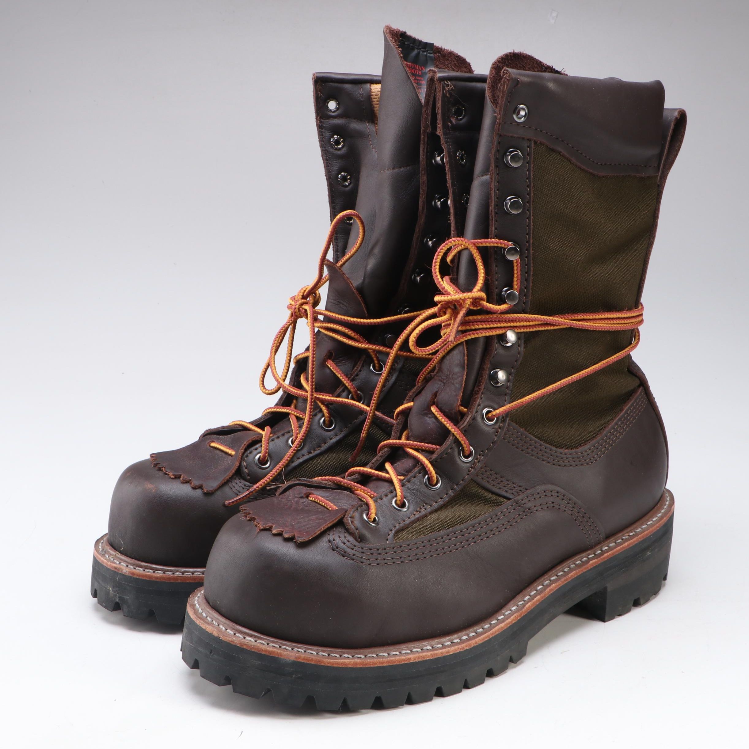 Hoffman Lineman Composite Toe Powerline Boots in Brown Leather
