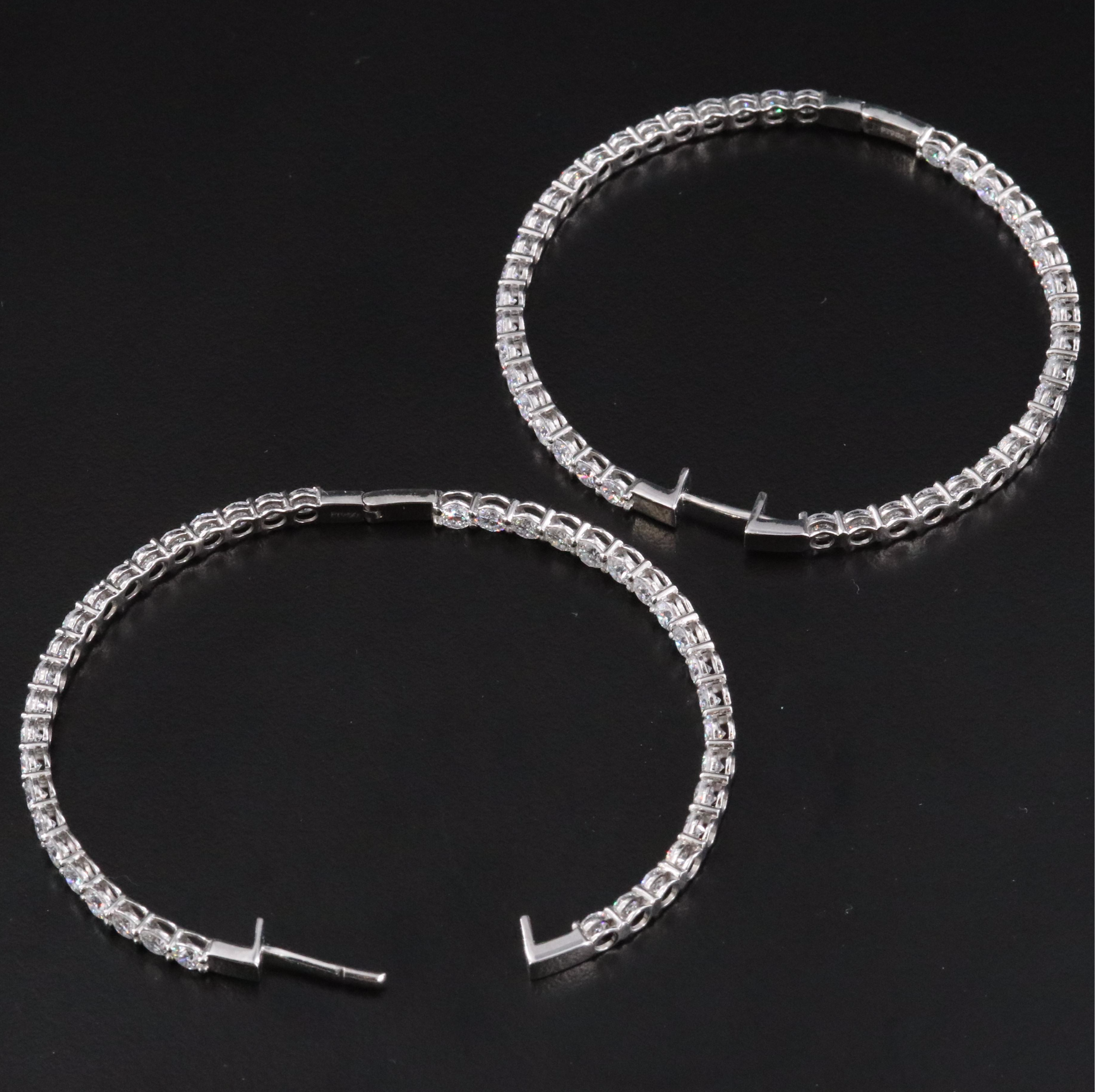 Platinum 9.02 CTW Lab Grown Diamond Inside-Out Hoop Earrings