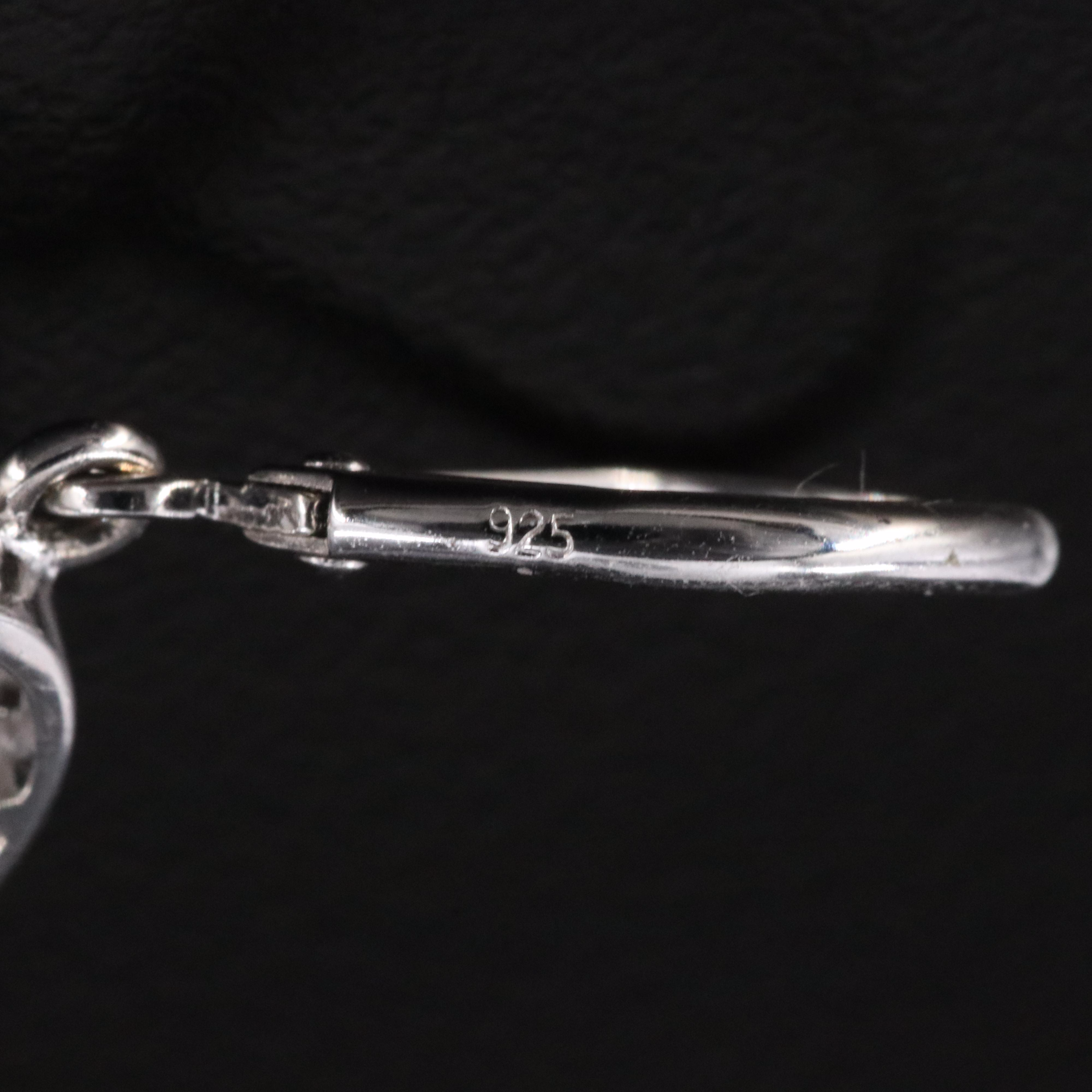 Carlo Viani Black Onyx and White Topaz Sterling Earrings