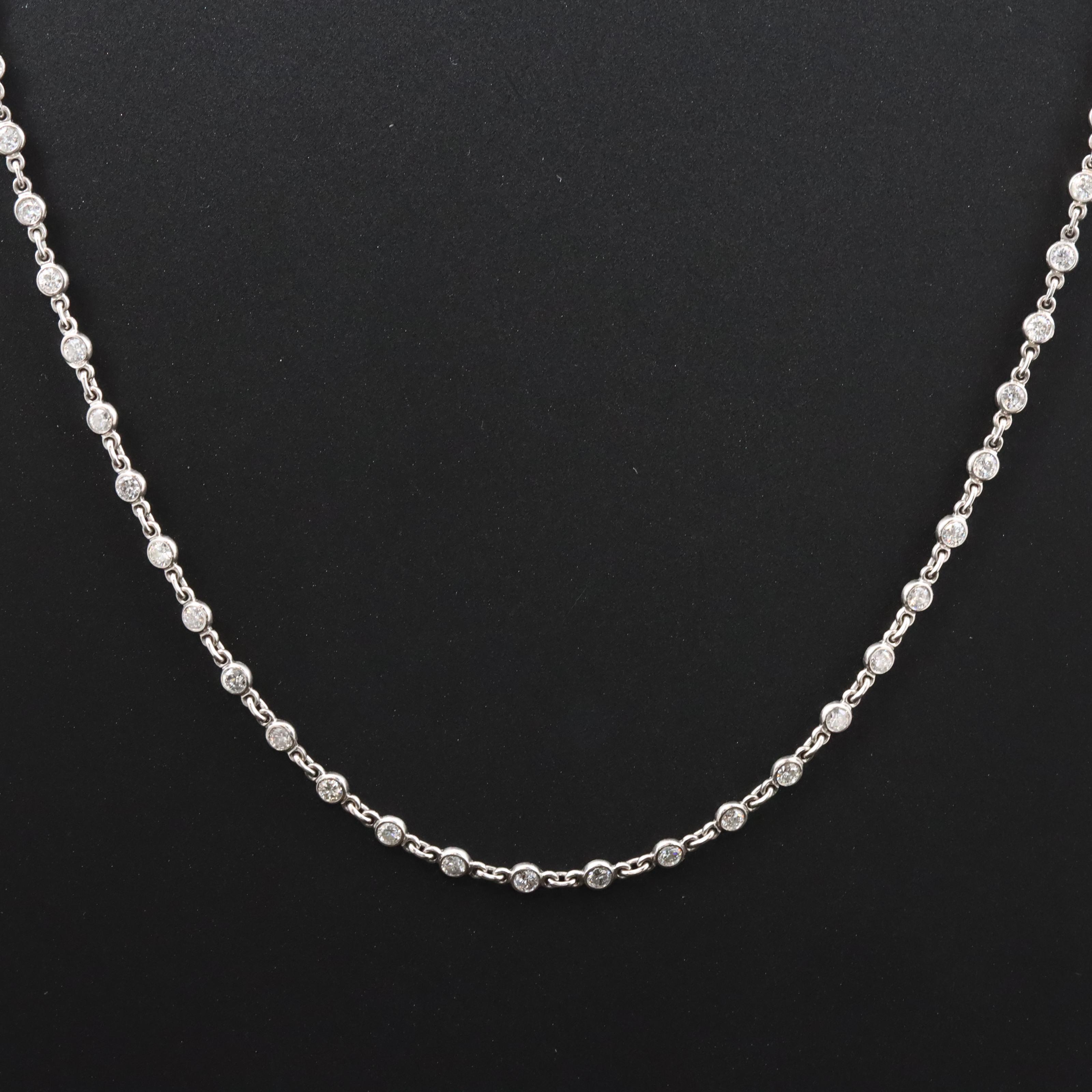 Platinum 2.29 CTW Diamond Rivière Necklace