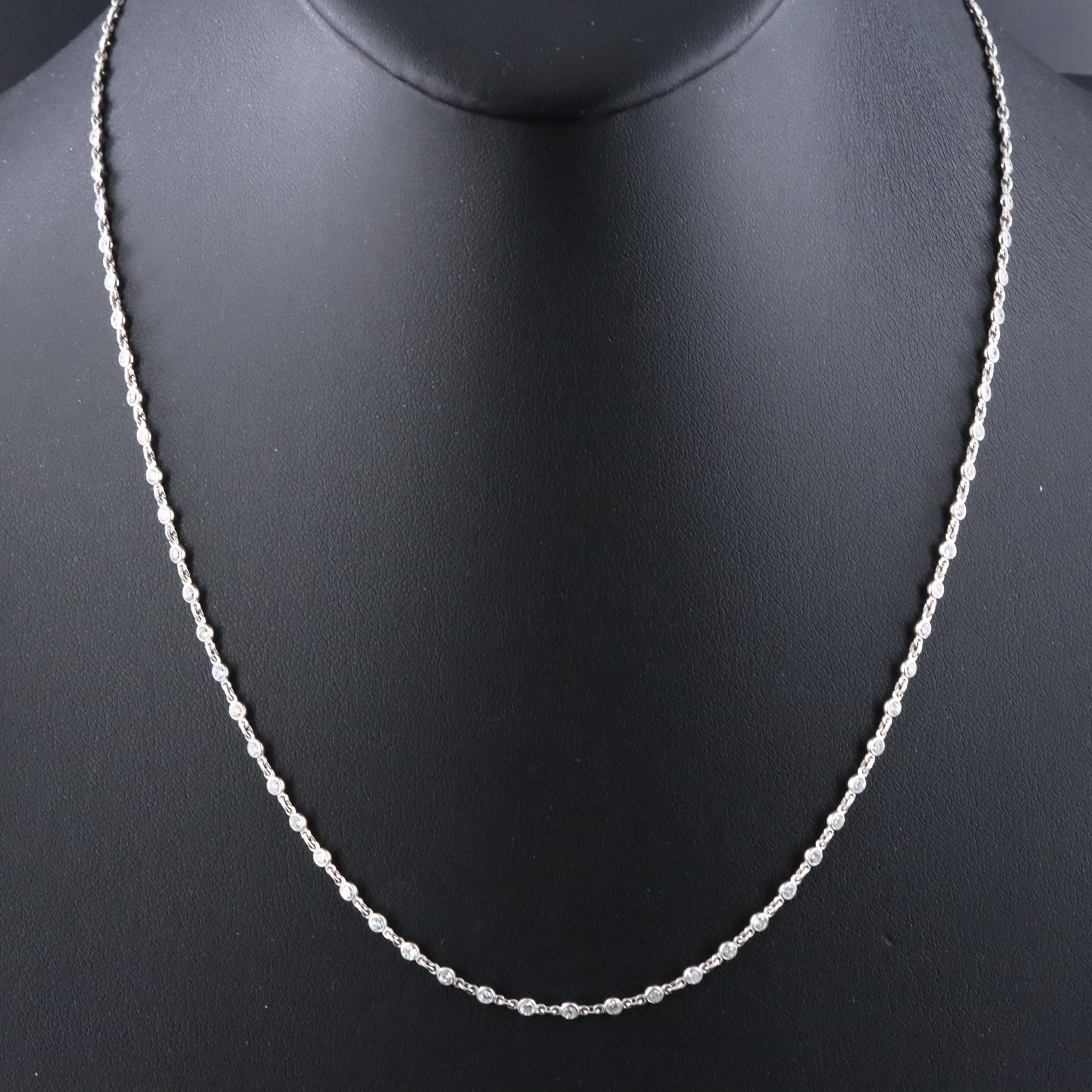 Platinum 2.29 CTW Diamond Rivière Necklace