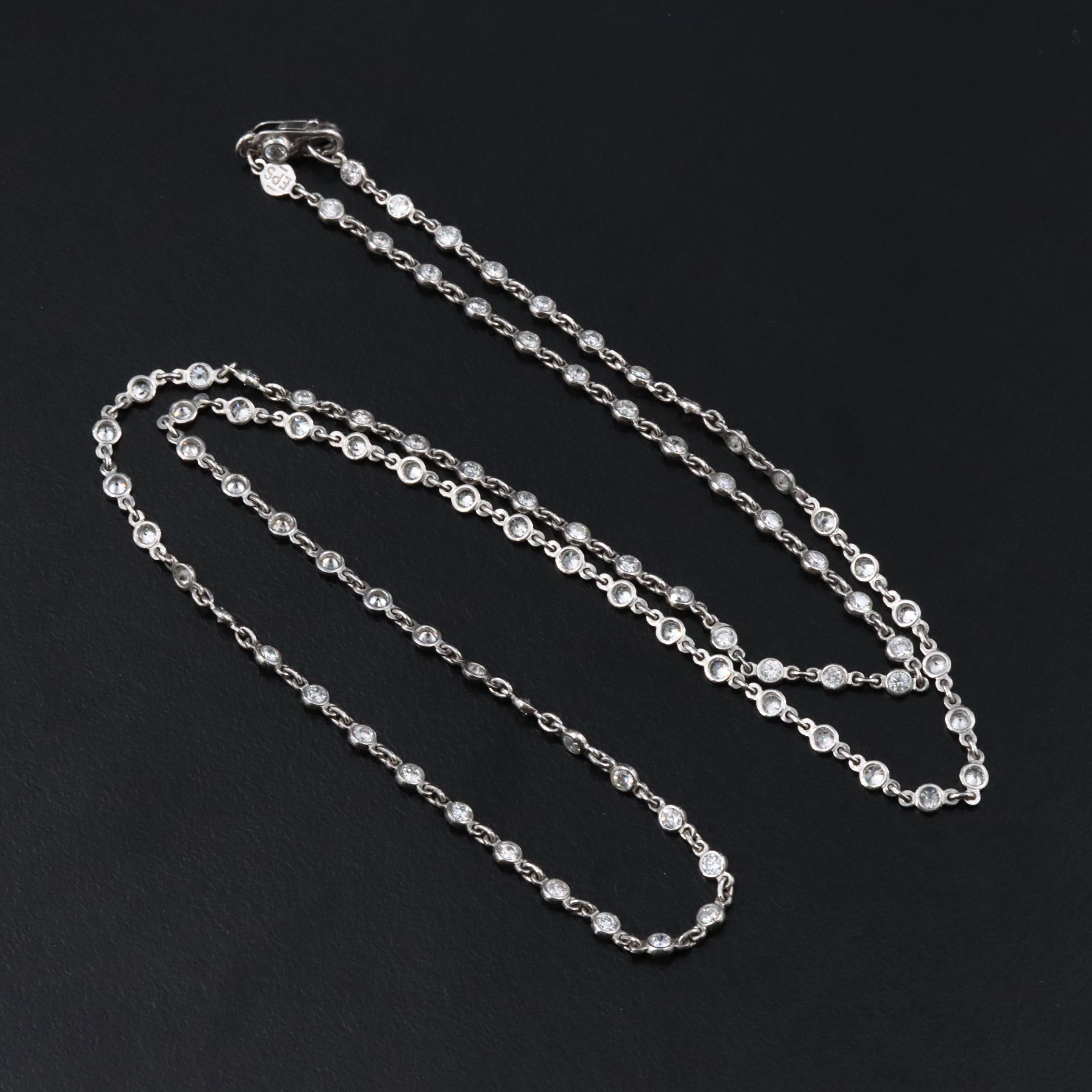 Platinum 2.29 CTW Diamond Rivière Necklace