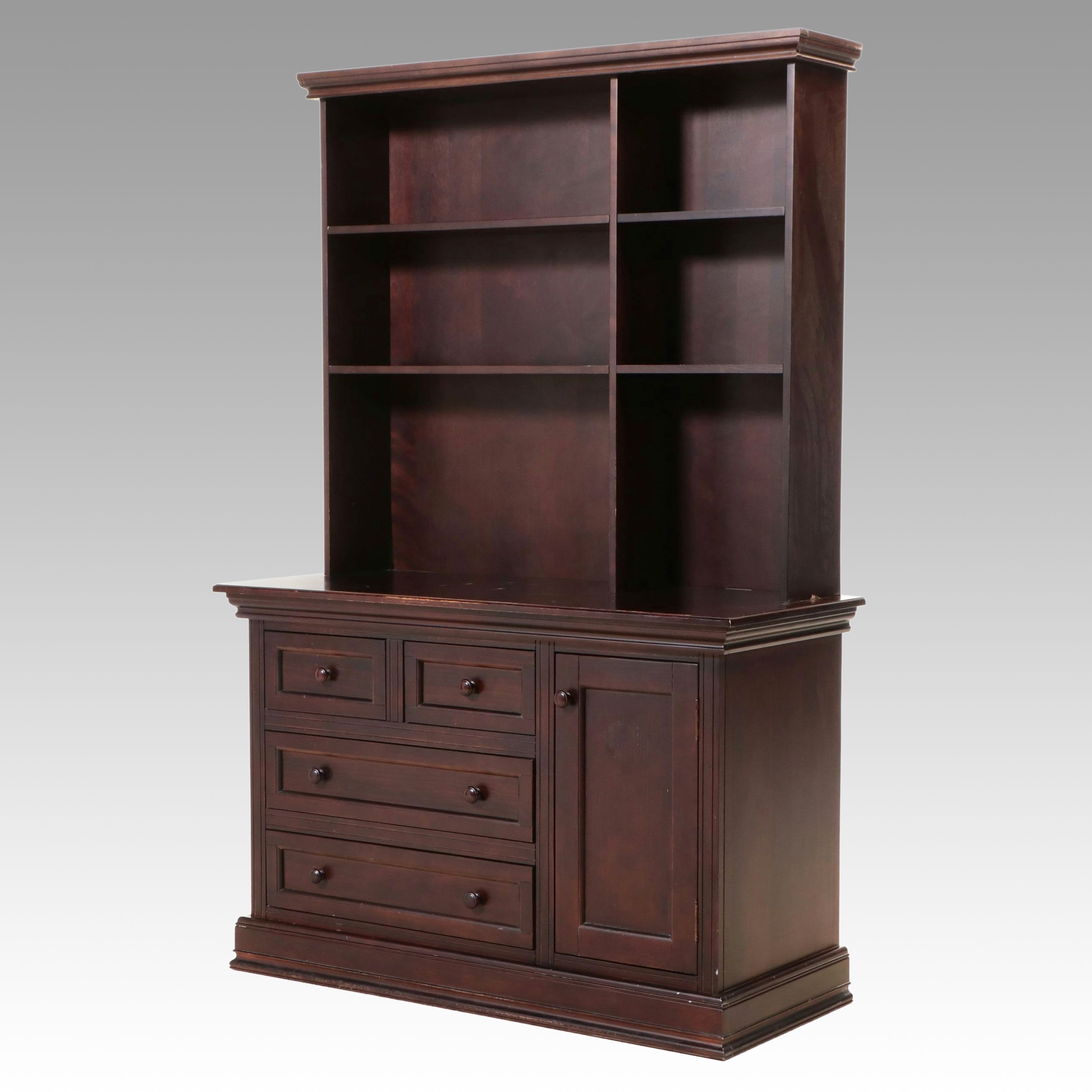 Baby Appleseed Shaker Style Walnut Finish Bookcase Cabinet