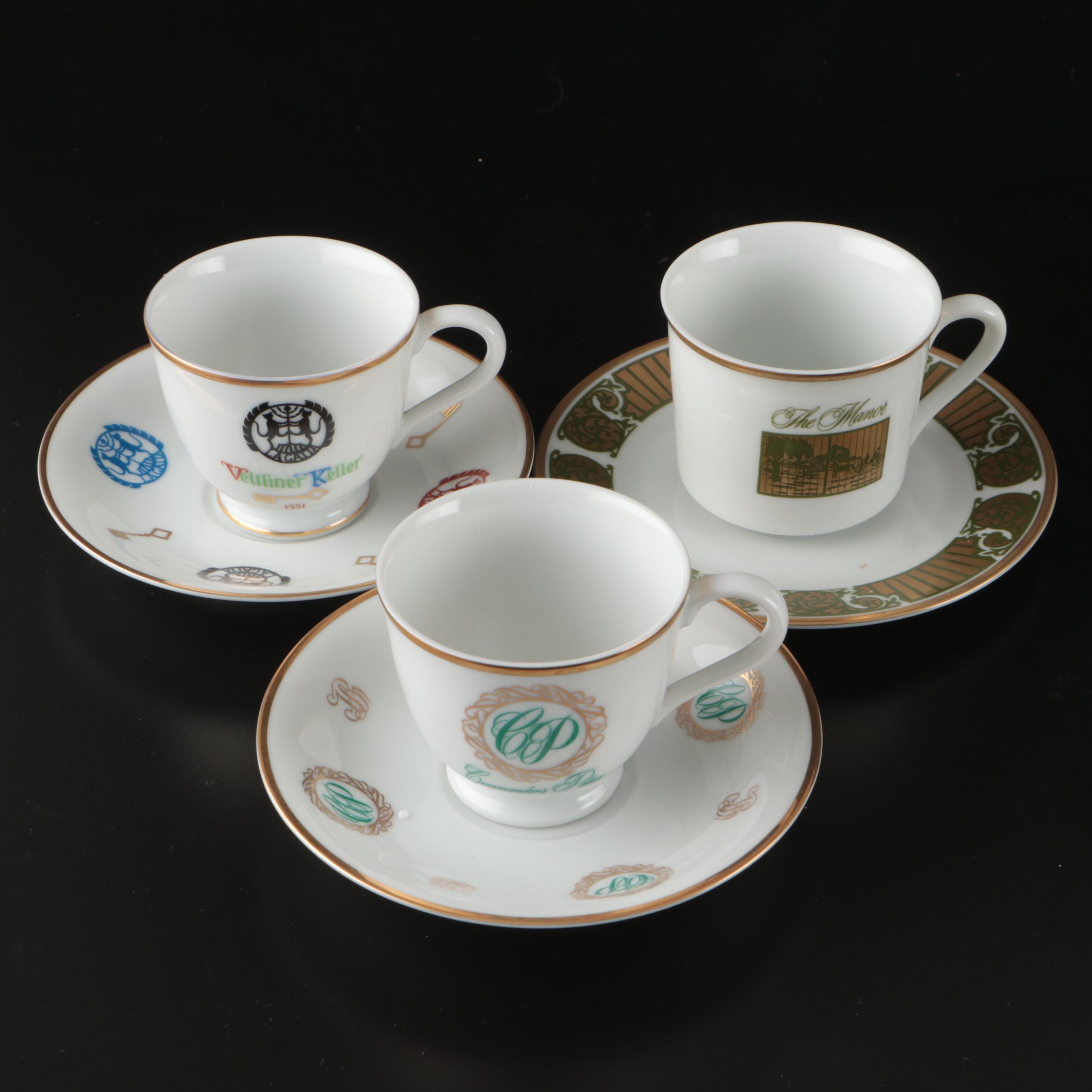 Franklin Mint "World's Greatest Restaurants Collection" Demitasse Cups