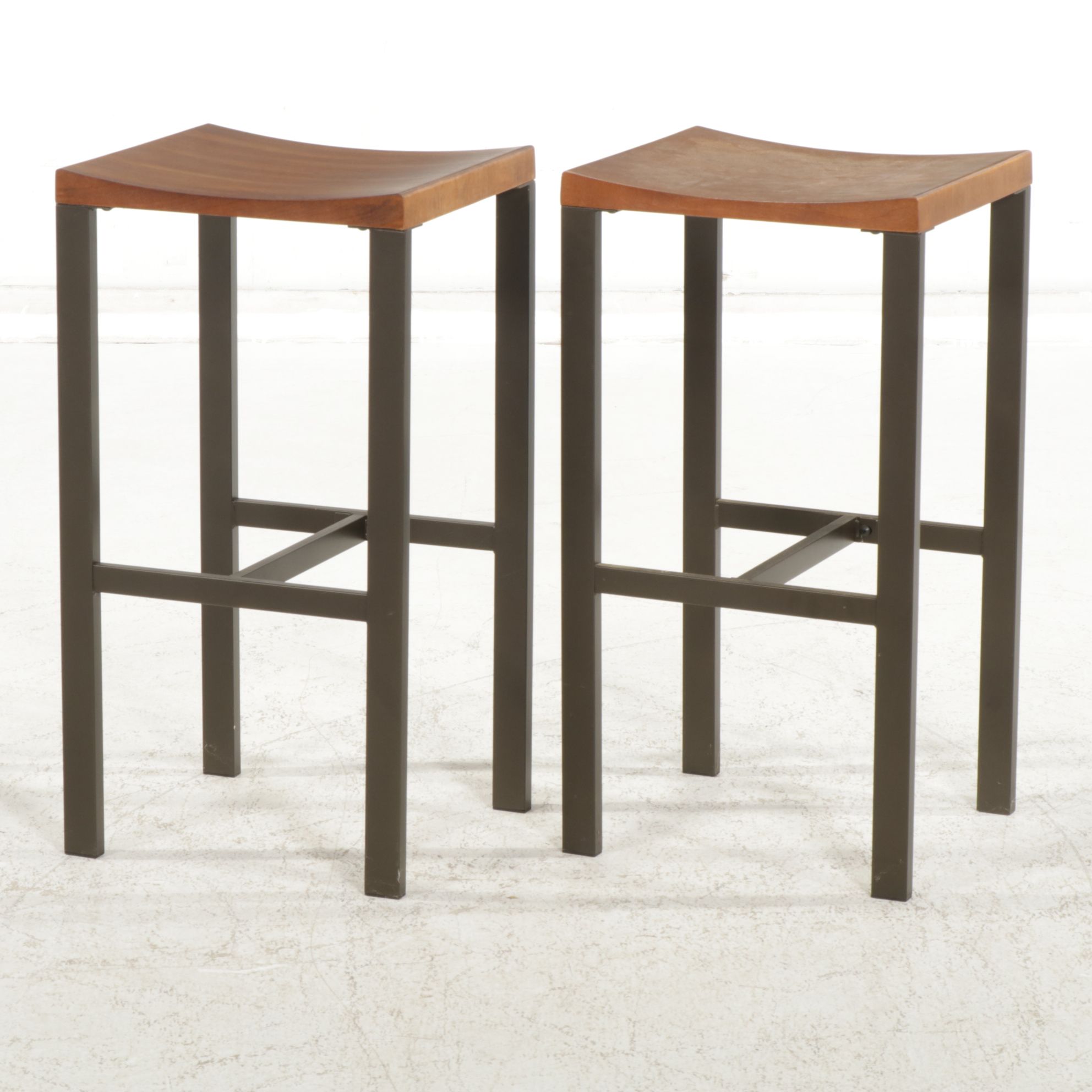 Pair of Coaster Metal Framed Barstools, 21st Century