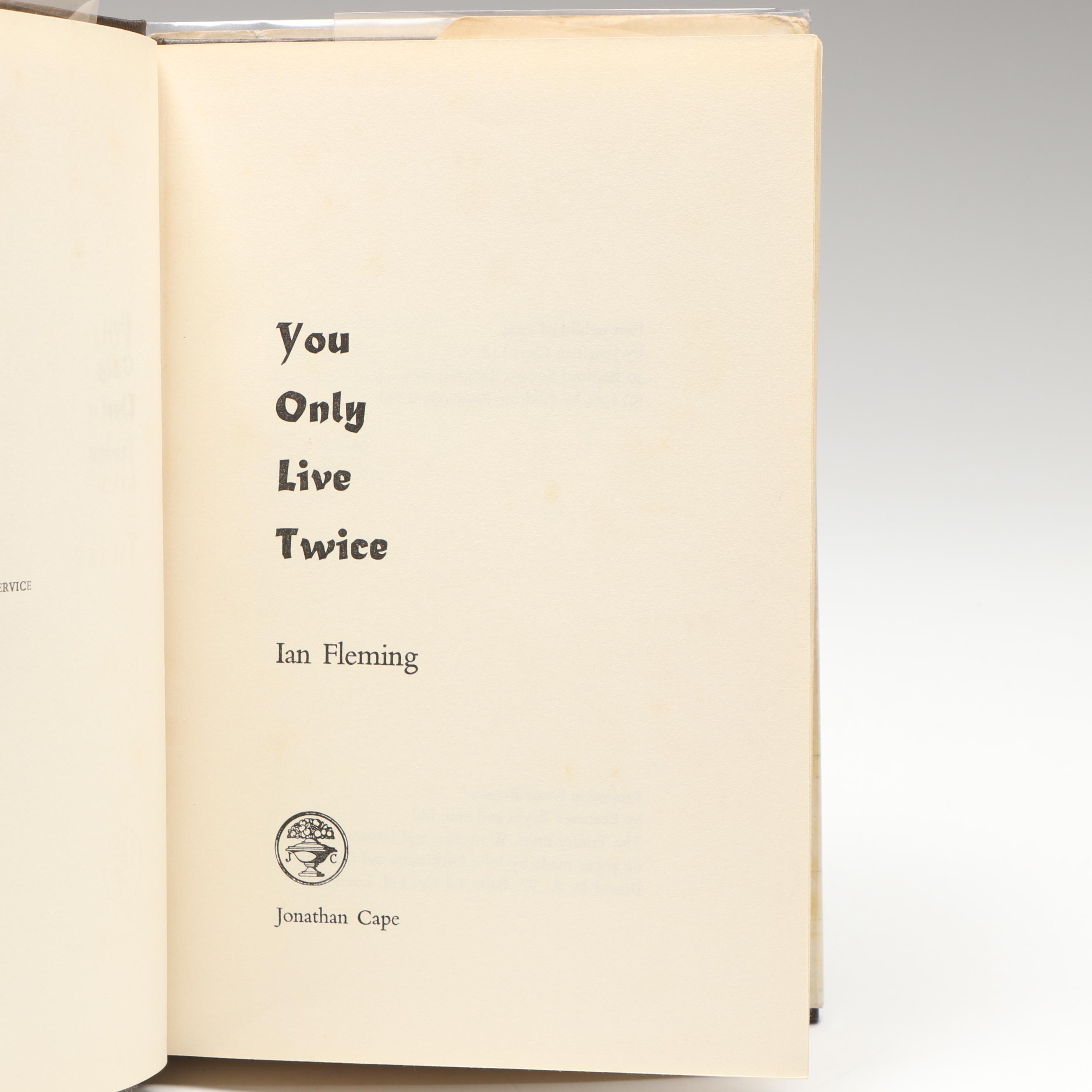 First UK Edition, First State "You Only Live Twice" by Ian Fleming, 1964