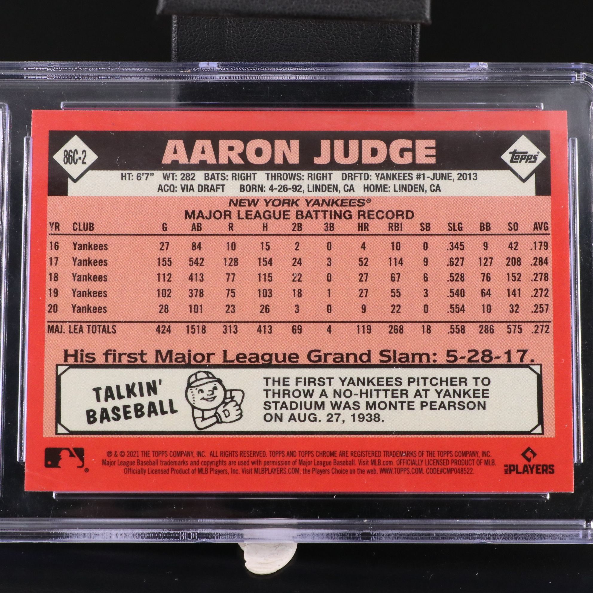 2021 Topps Chrome Aaron Judge Silver Pack Refractor Card Graded CGC 10