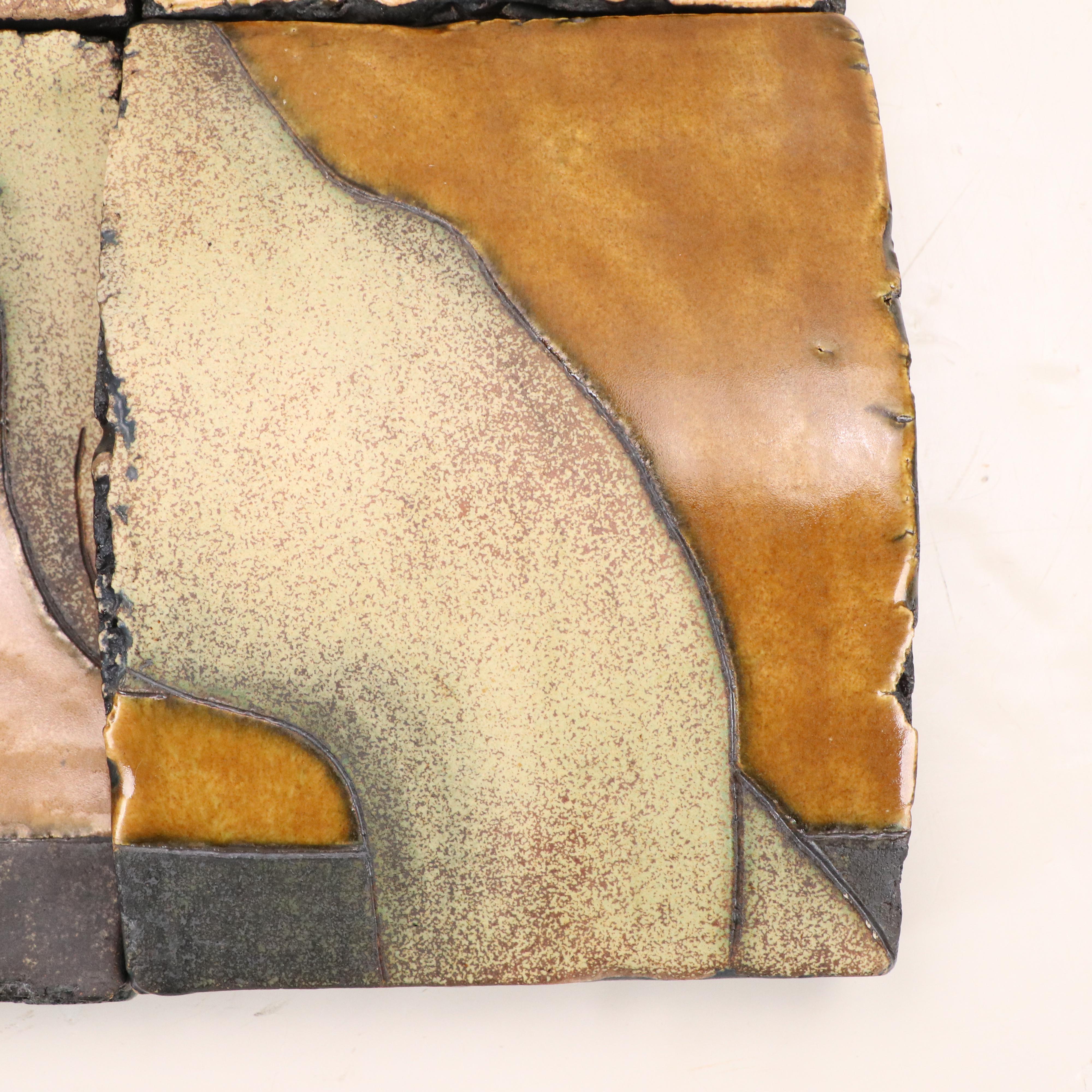 Dimensional Ceramic Tile Art with Glazed Nude Figure, 2004