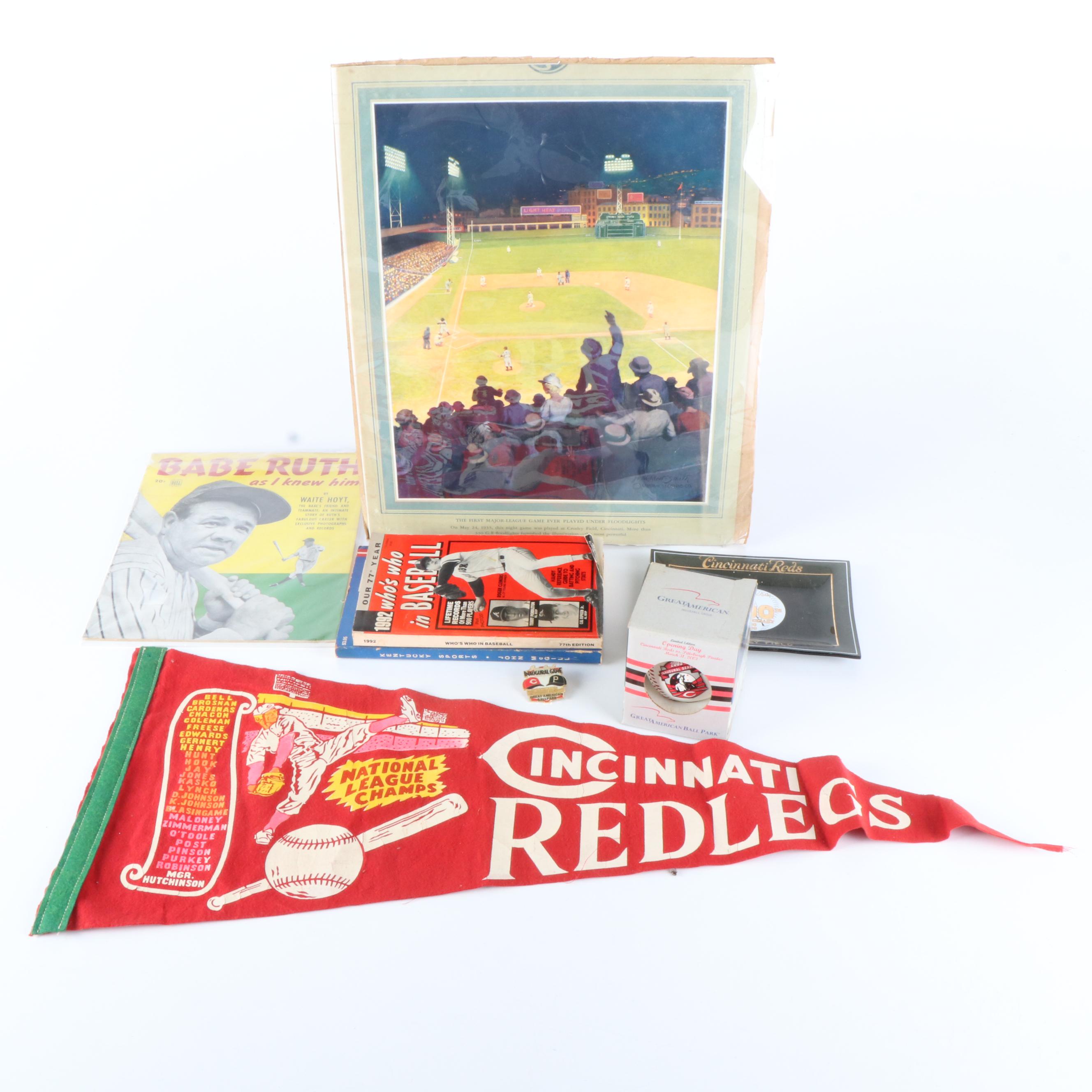 1961 Cincininati Reds National League Champs Pennant with More