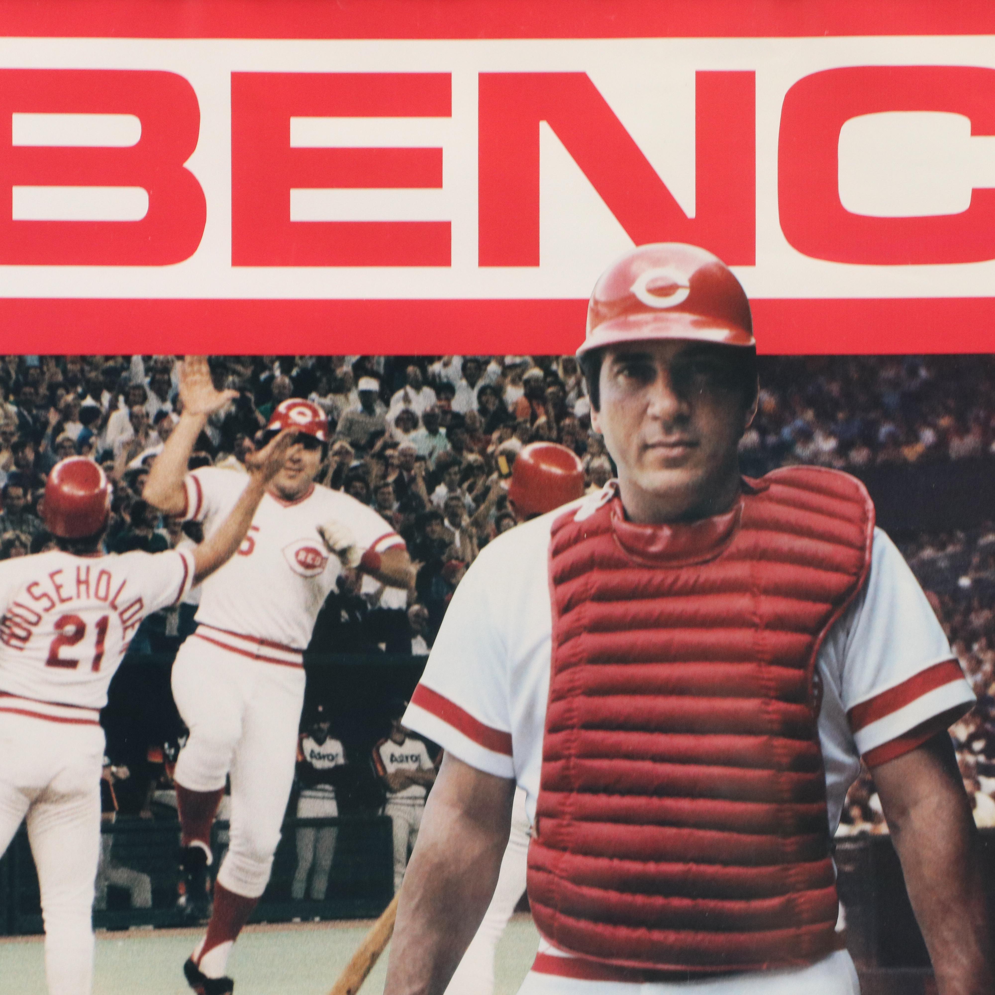 Johnny Bench Signed Cincinnati Reds Commemorative Poster in Matted Frame