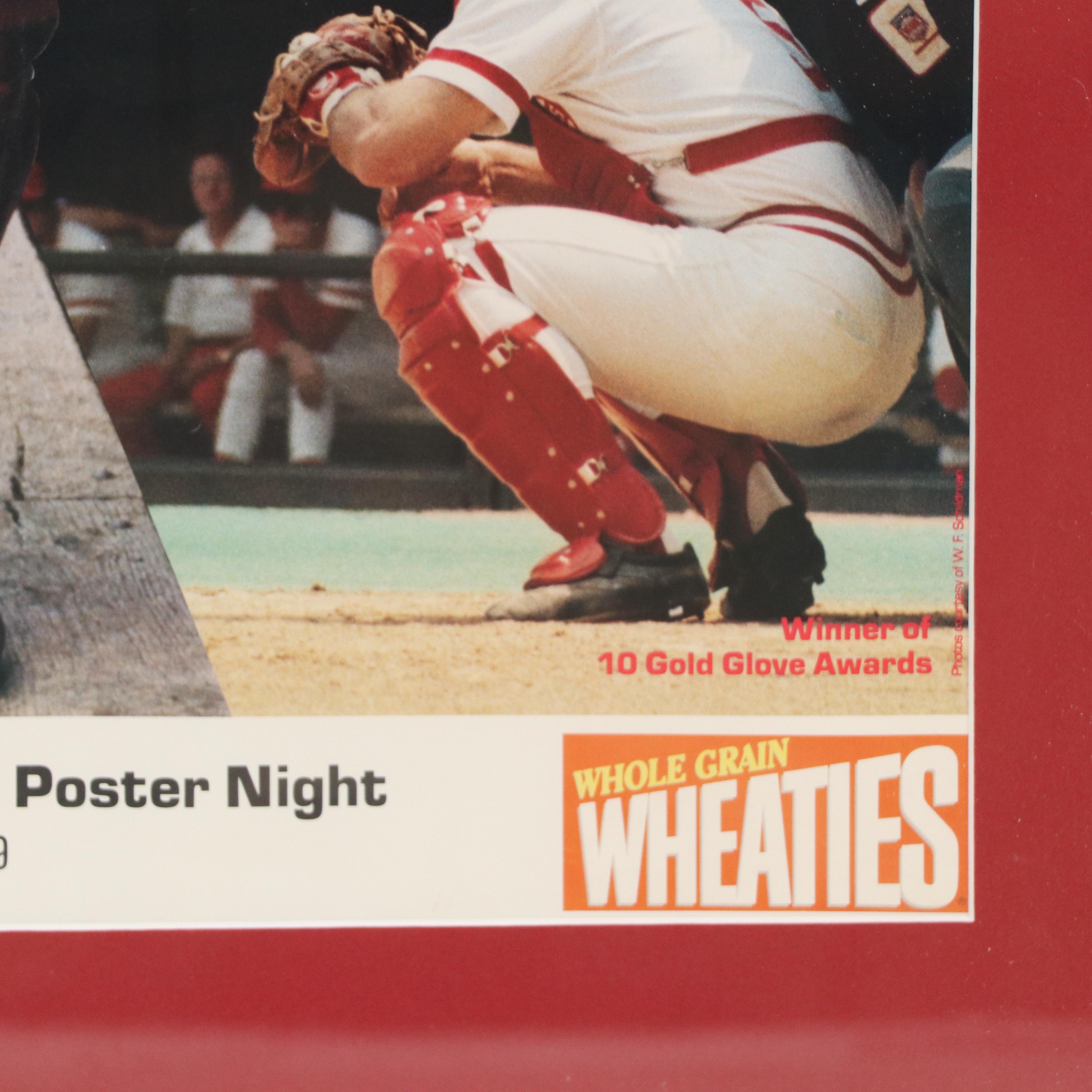 Johnny Bench Signed Cincinnati Reds Commemorative Poster in Matted Frame