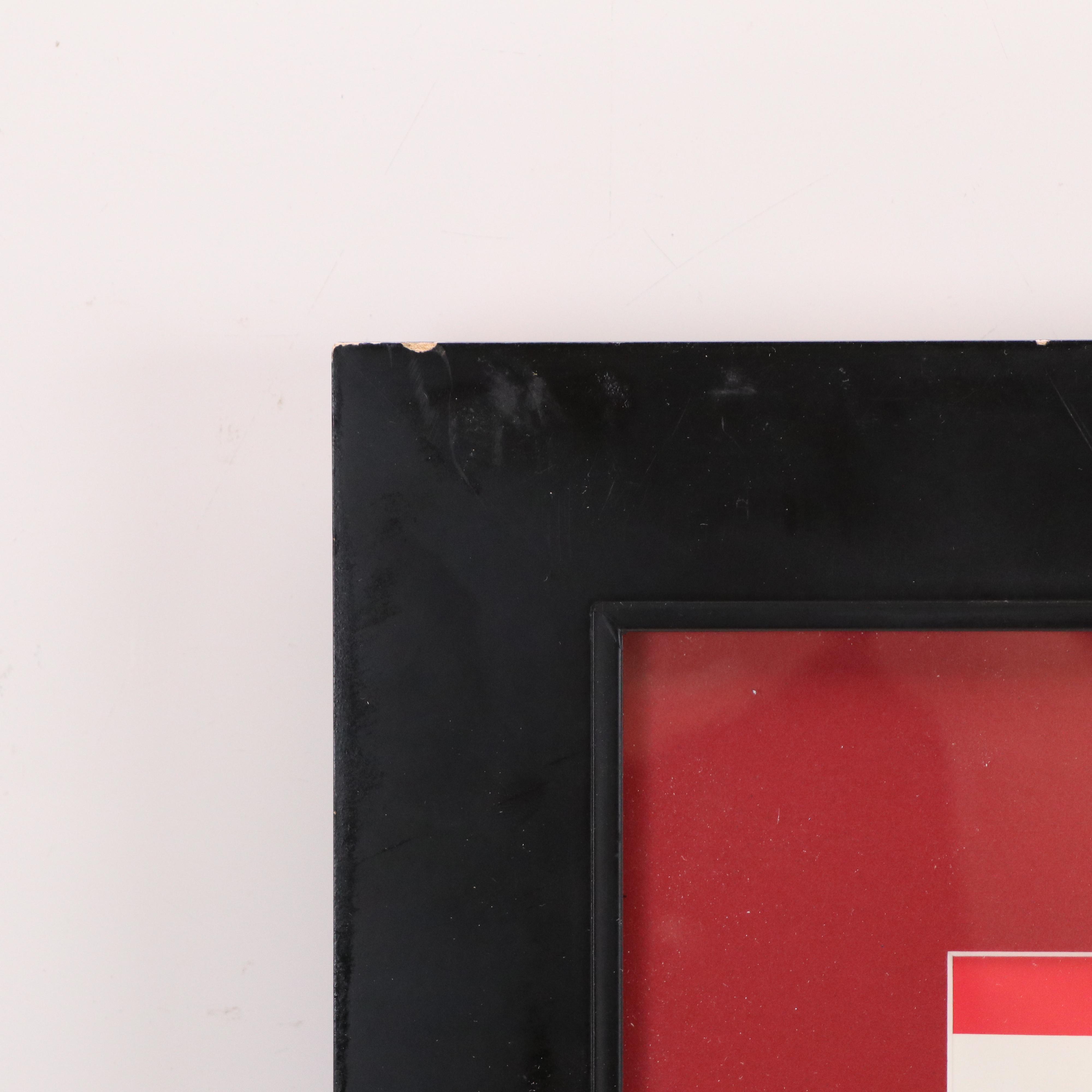 Johnny Bench Signed Cincinnati Reds Commemorative Poster in Matted Frame