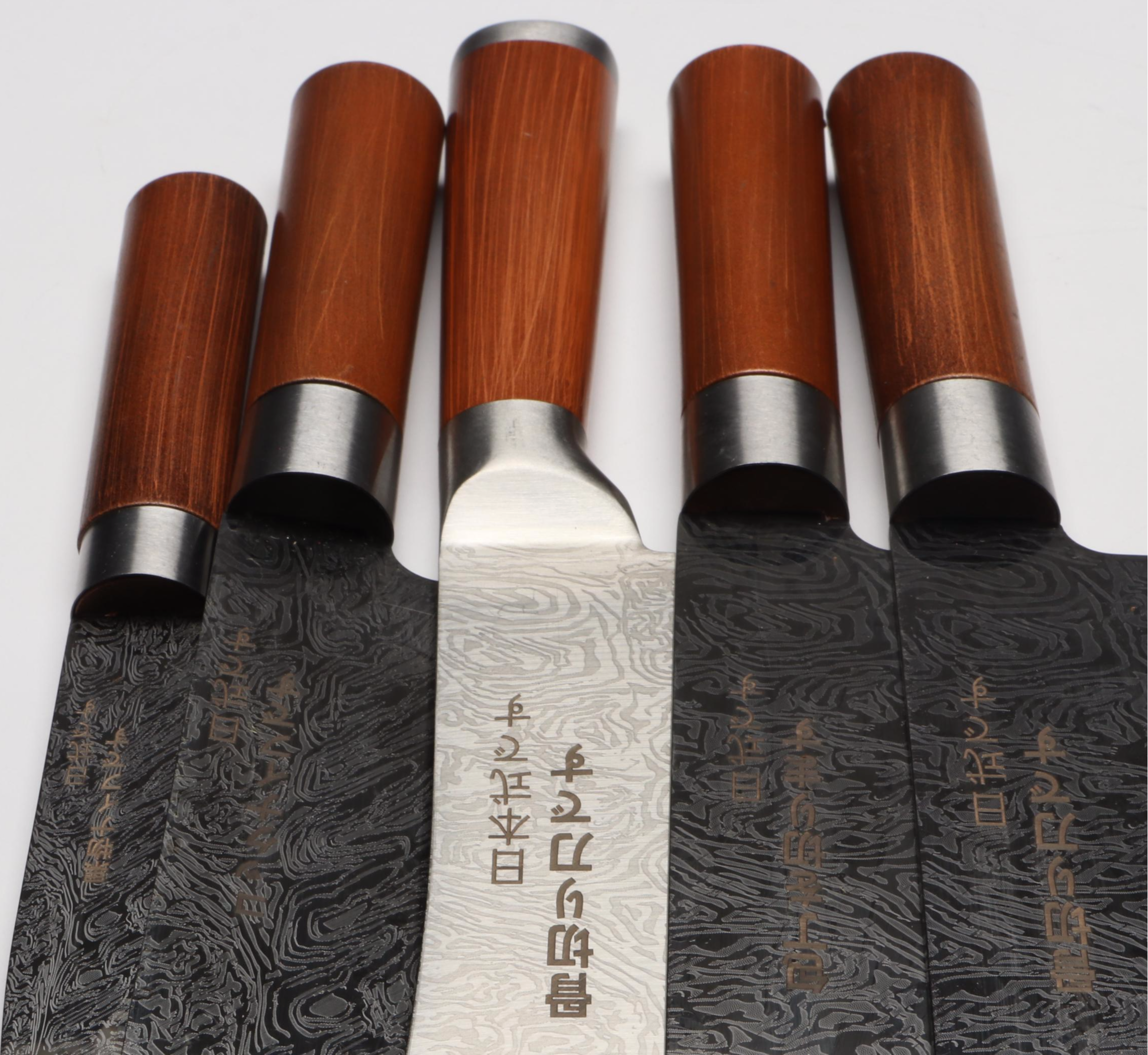Japanese Style Etched Stainless Steel Chef's Knives
