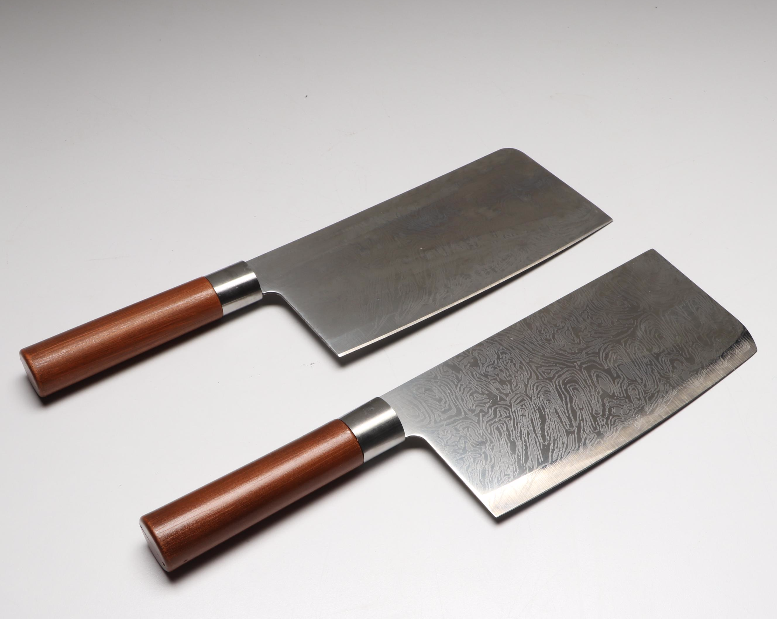 Japanese Style Etched Stainless Steel Chef's Knives