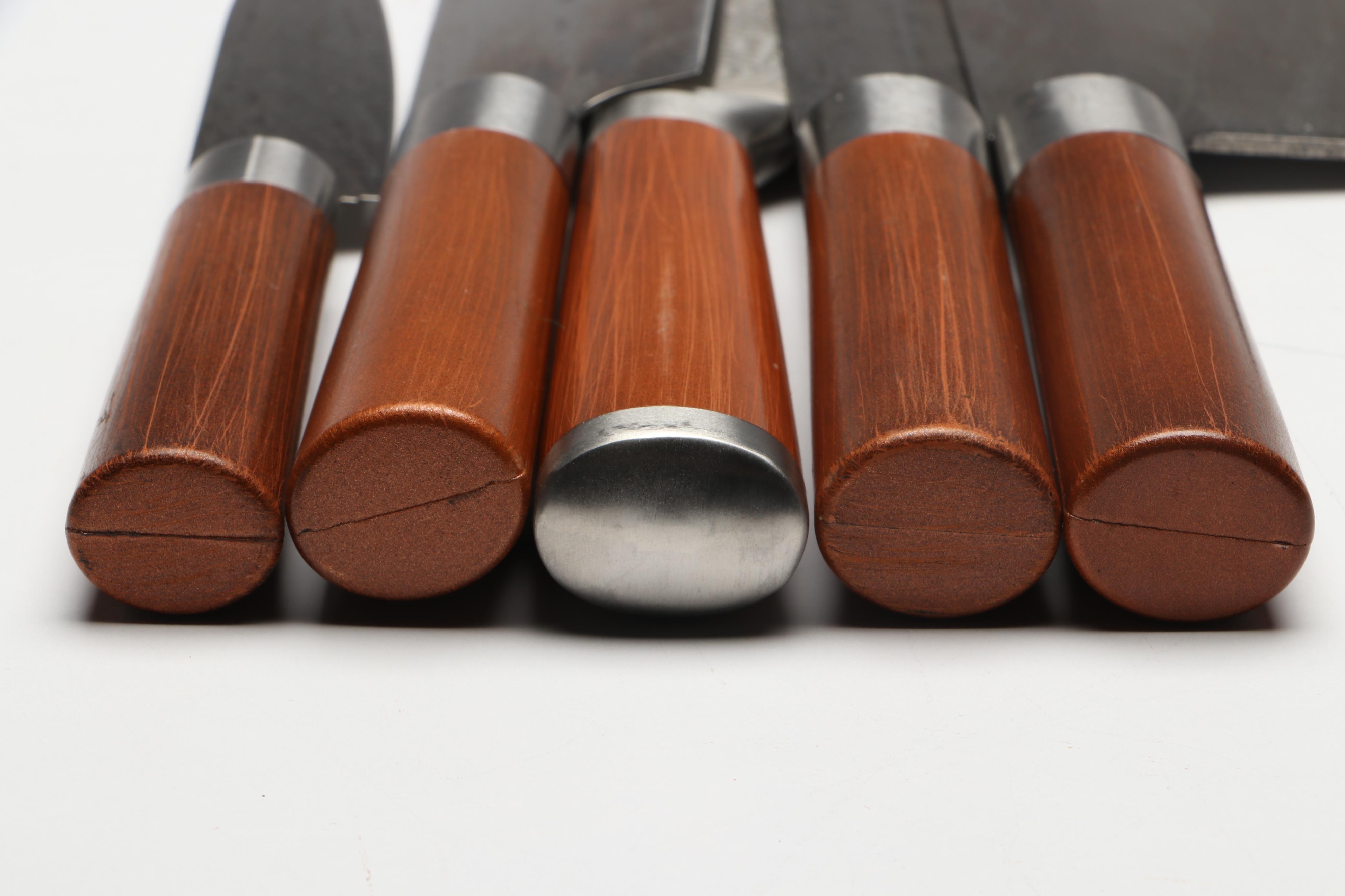 Japanese Style Etched Stainless Steel Chef's Knives