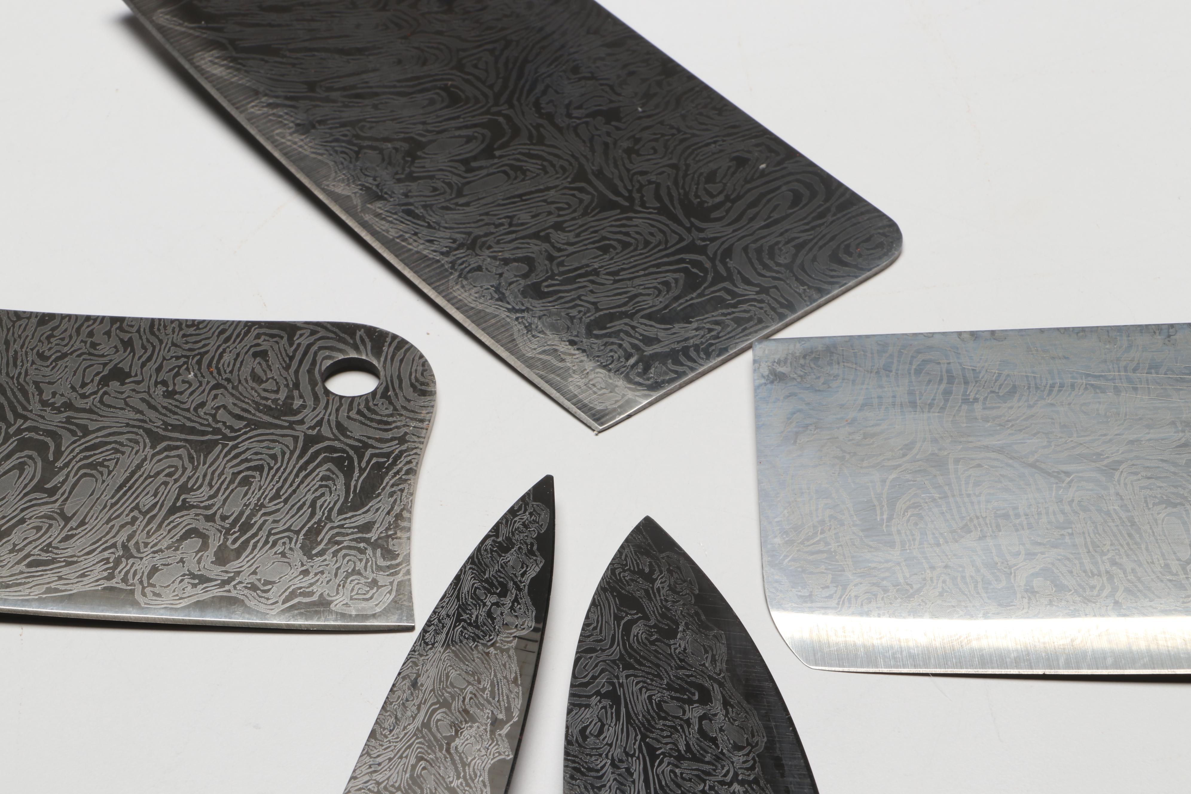 Japanese Style Etched Stainless Steel Chef's Knives