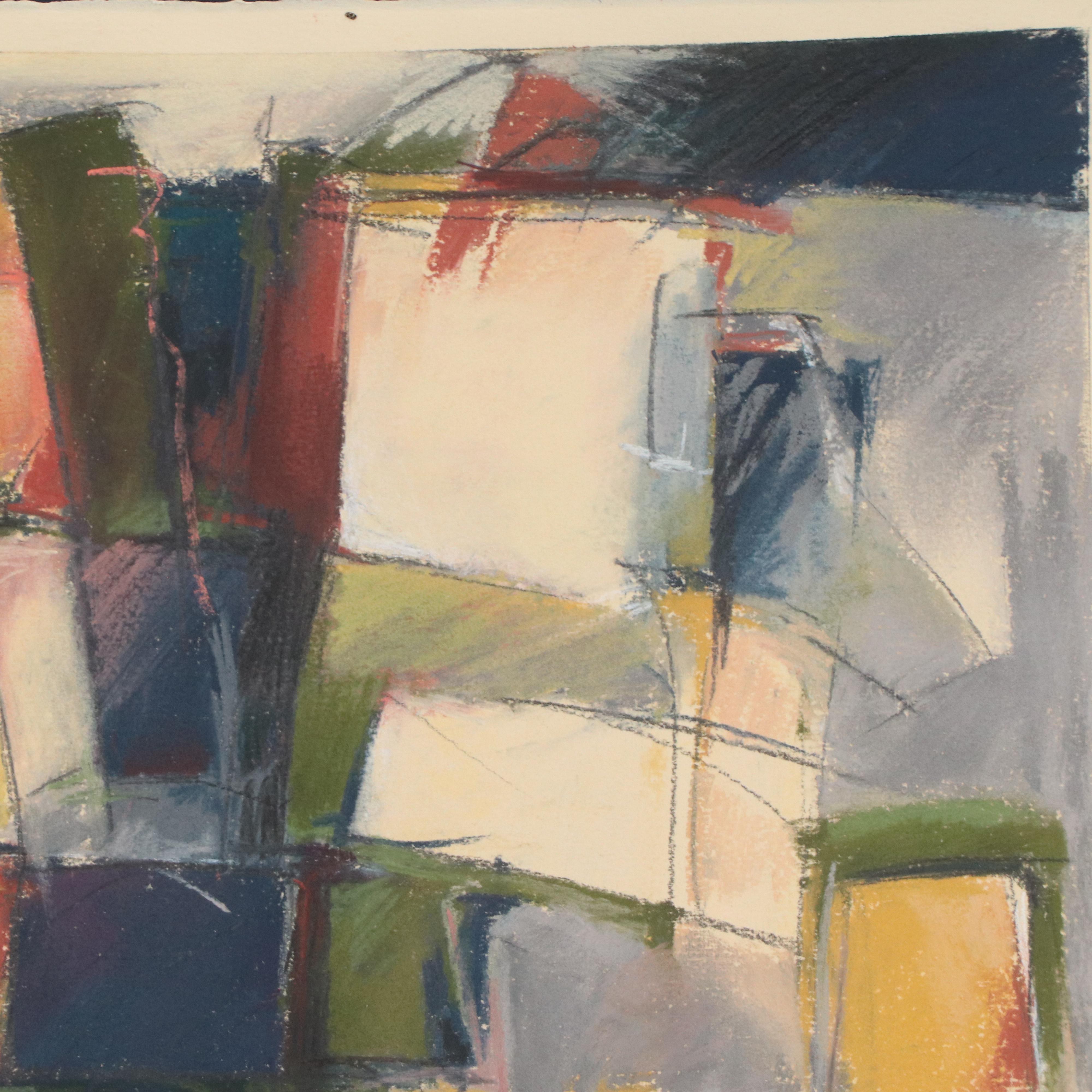 Abstract Geometric Watercolor Painting, 1991