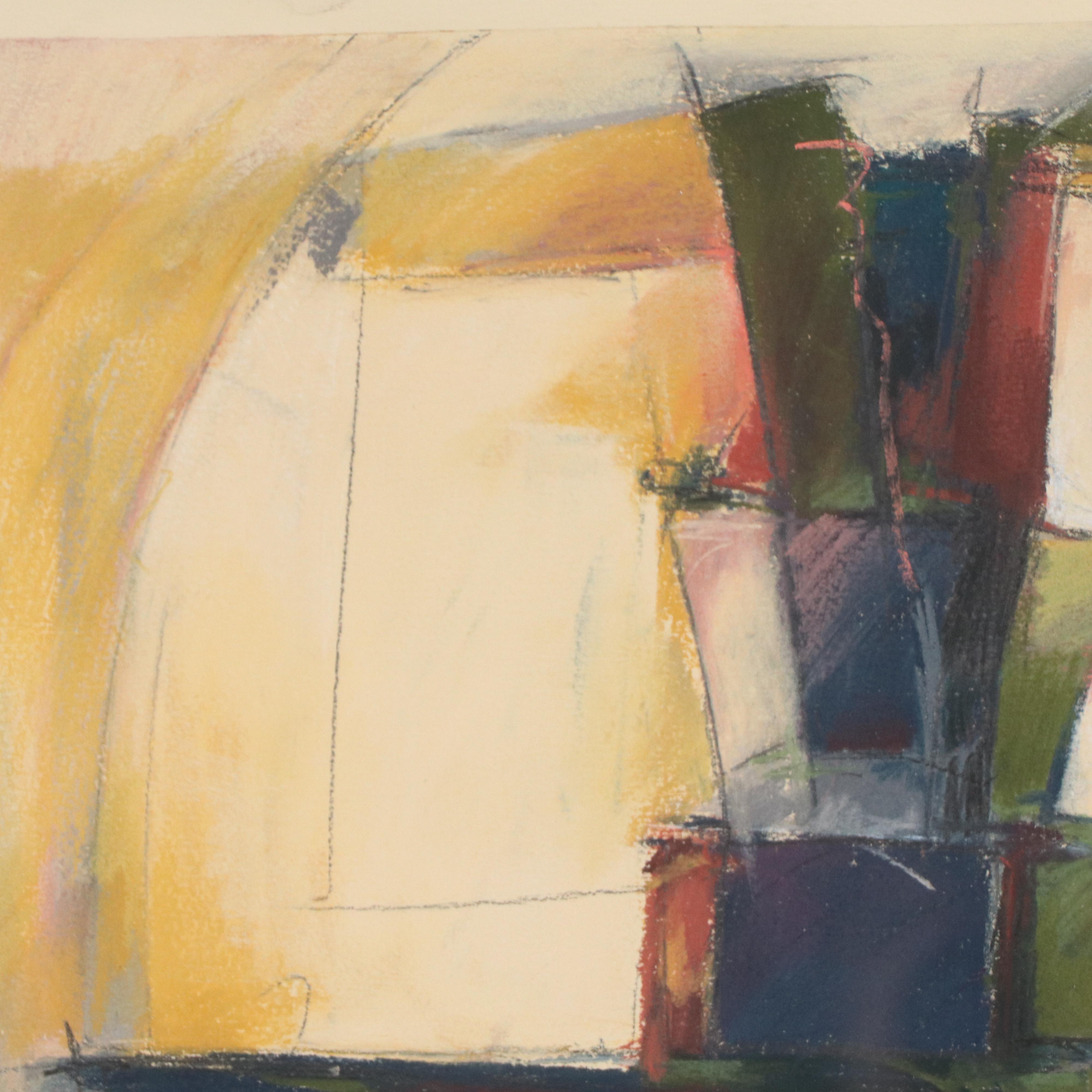 Abstract Geometric Watercolor Painting, 1991